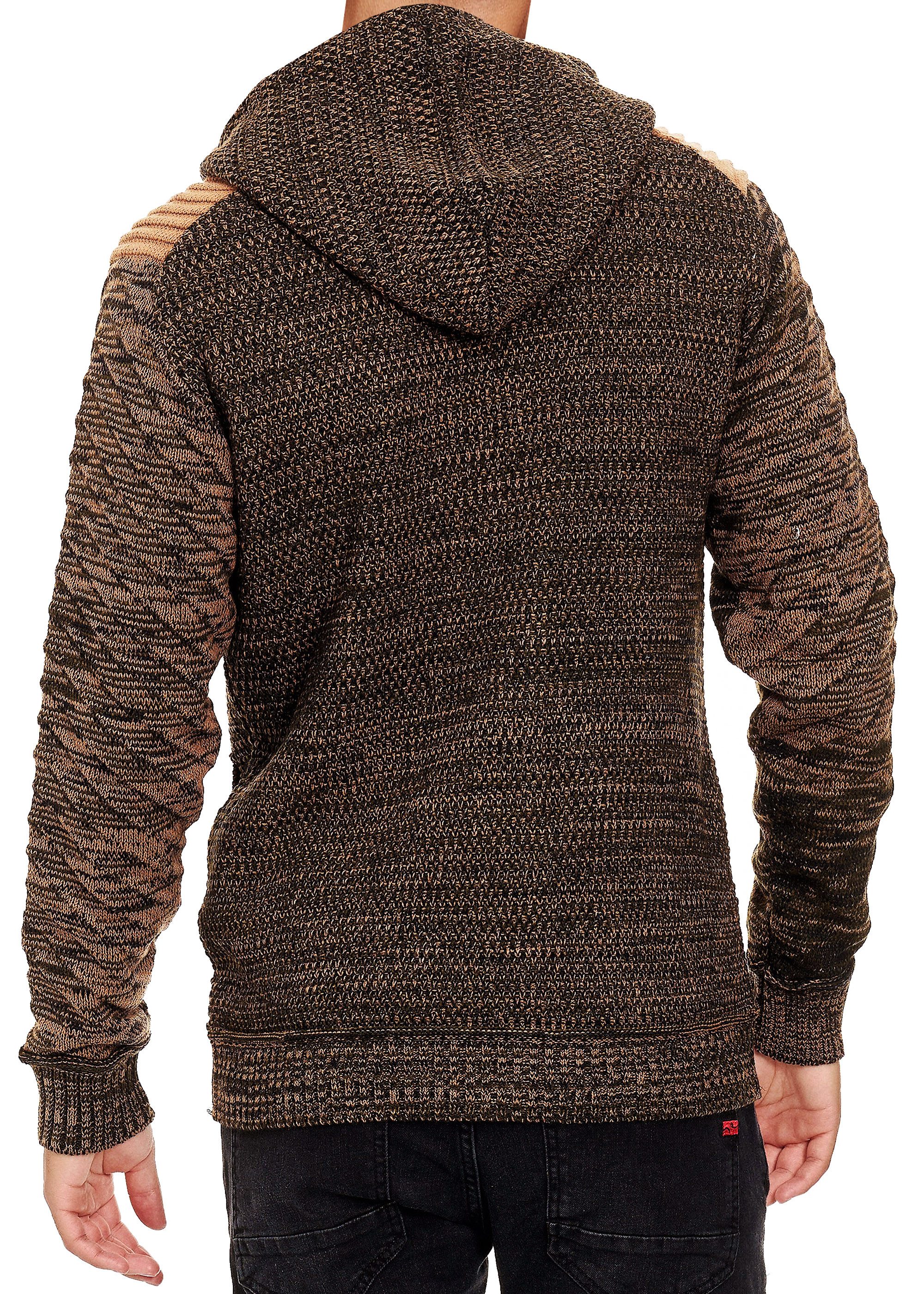 R-NEAL Kapuzenpullover Kapuzen-Strick-Jacke Herren Strick Pullover günstig online kaufen