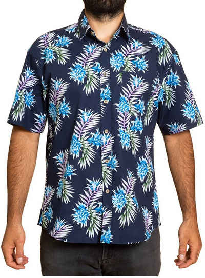 PANASIAM Hawaiihemd Herren Freizeithemd in tropisch buntem Design aus 100 % Baumwolle leichtes Kurzarmhemd für den Sommer bequem und luftig