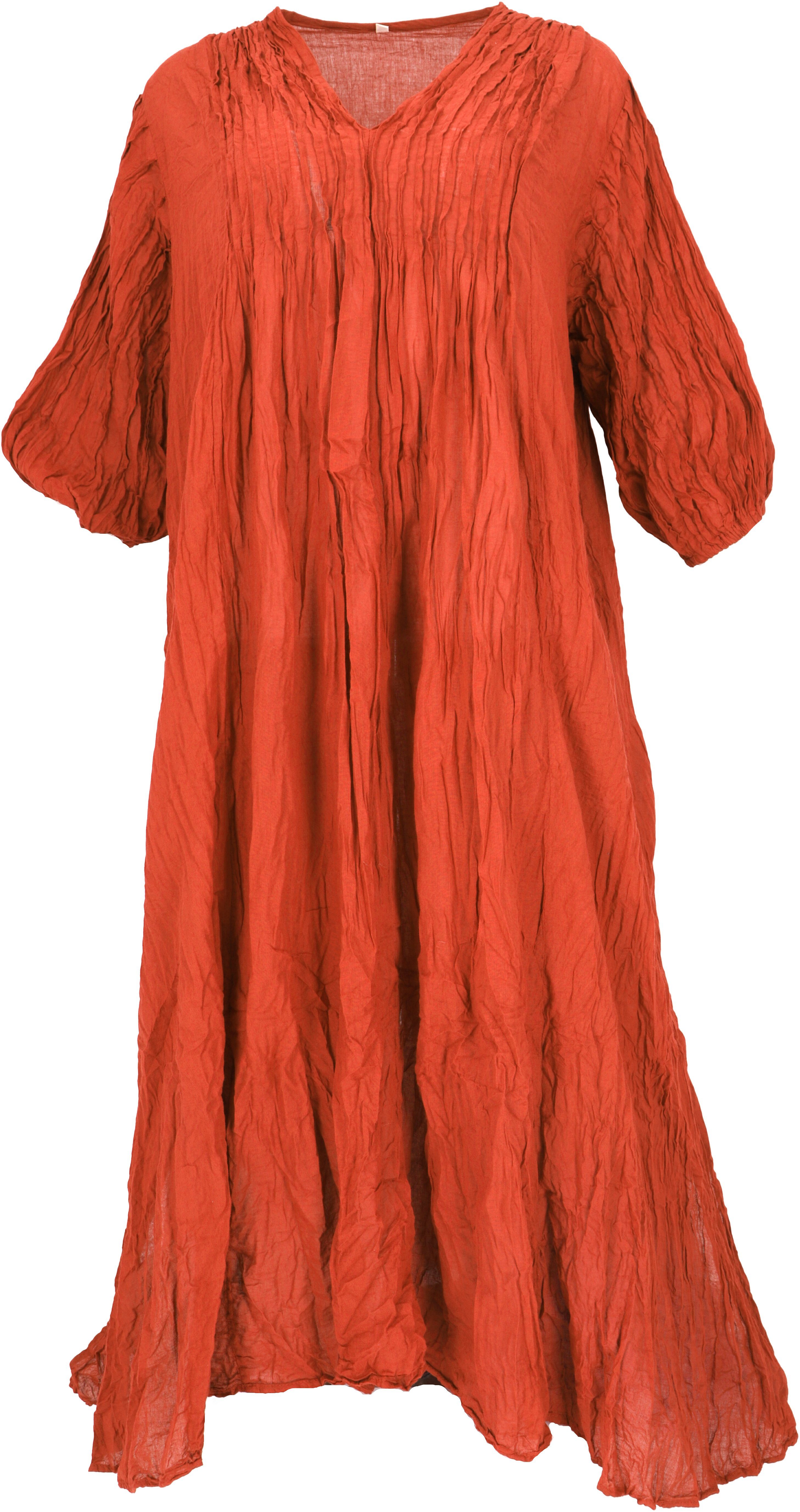 Guru-Shop Midikleid Boho Maxikleid, luftiges langes Sommerkleid für.. alternative Bekleidung orange