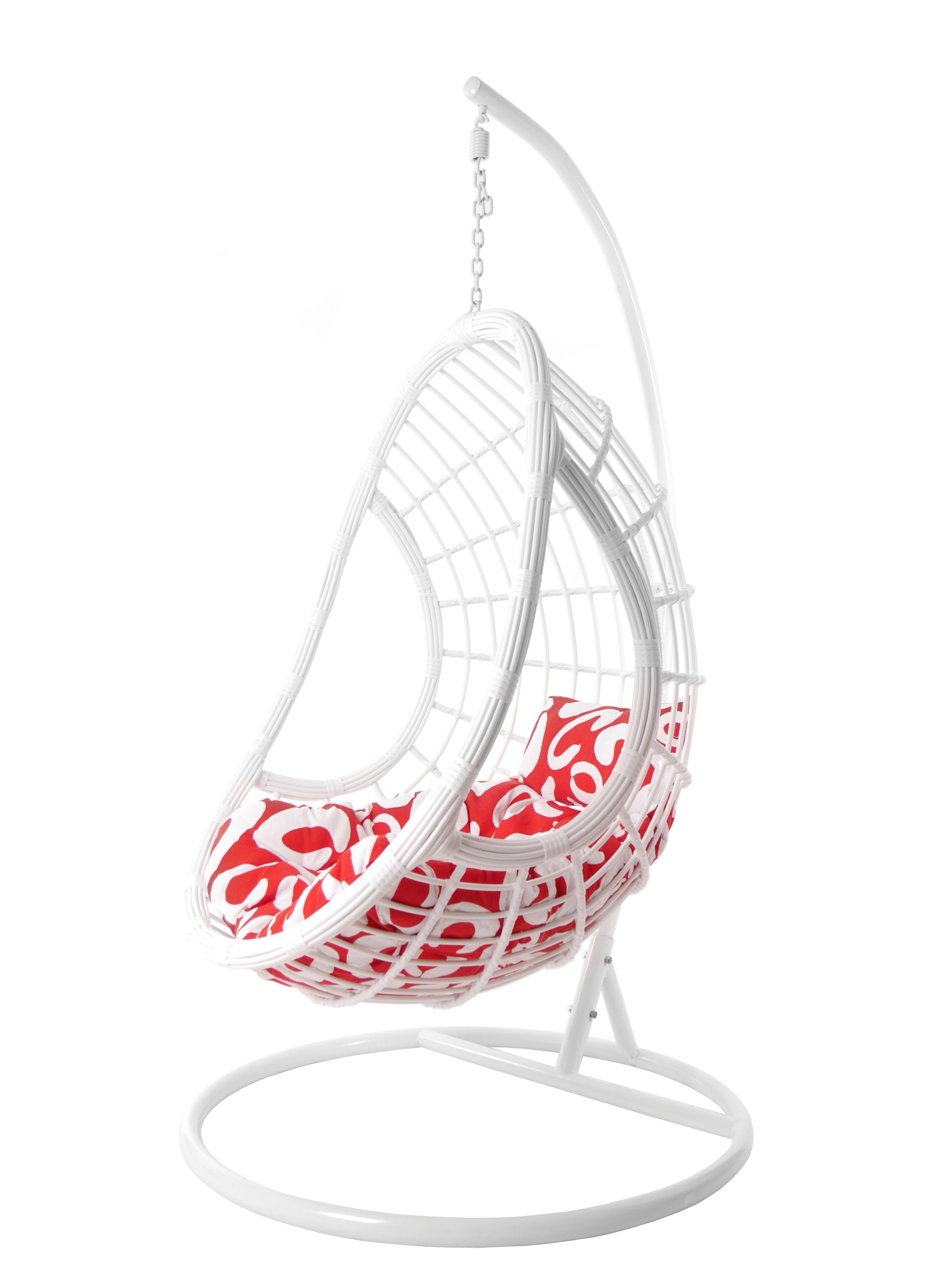und und weiße Nest-Kissen, (3012 gemustert PALMANOVA, moderne Schwebesessel mit Loungemöbel Gestell KIDEO Hängesessel curly) Hängesessel