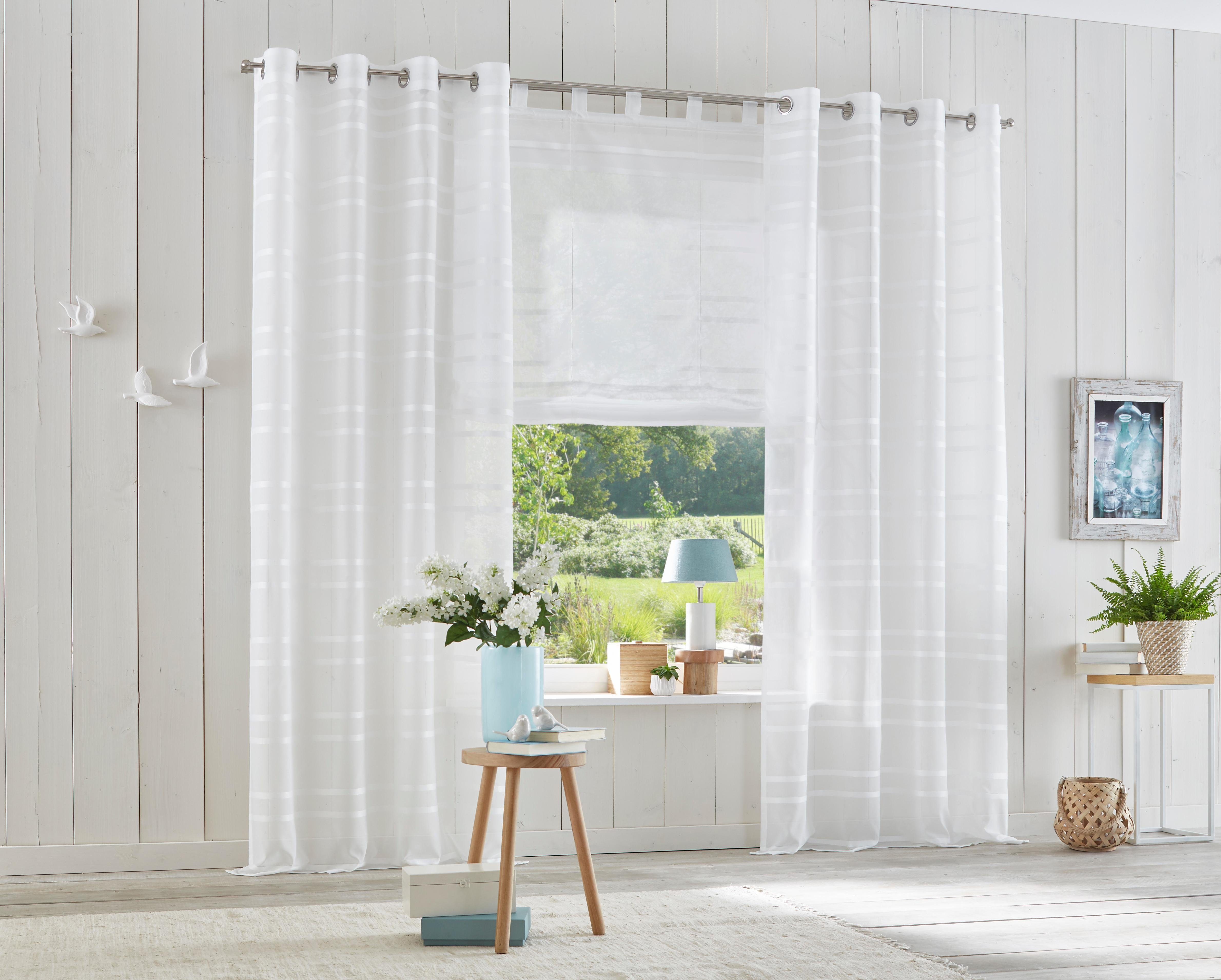 Gardine Assen, my home, Ösen (2 St), transparent, Voile, Transparent, Voile,  Polyester