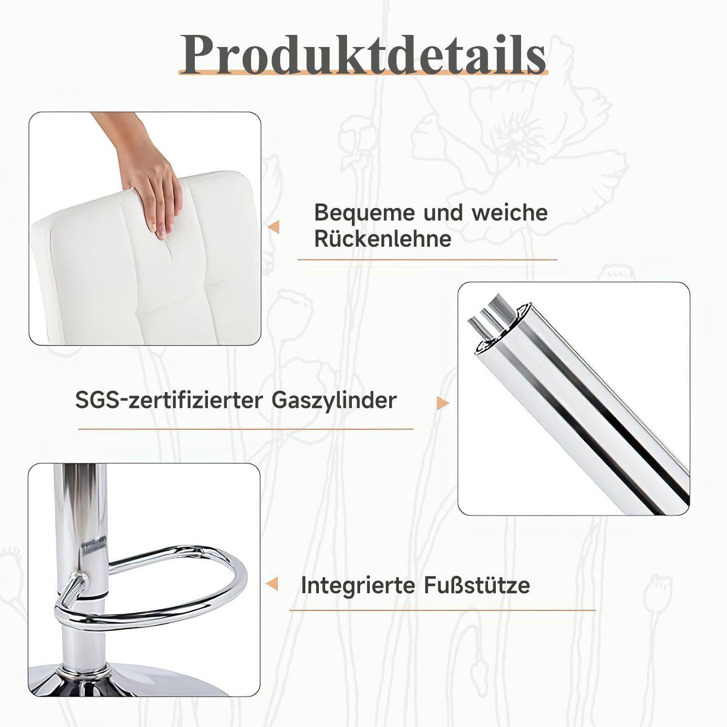 SURFOU Barhocker 2er Set Höhenverstellbar PU-Leder günstig online kaufen