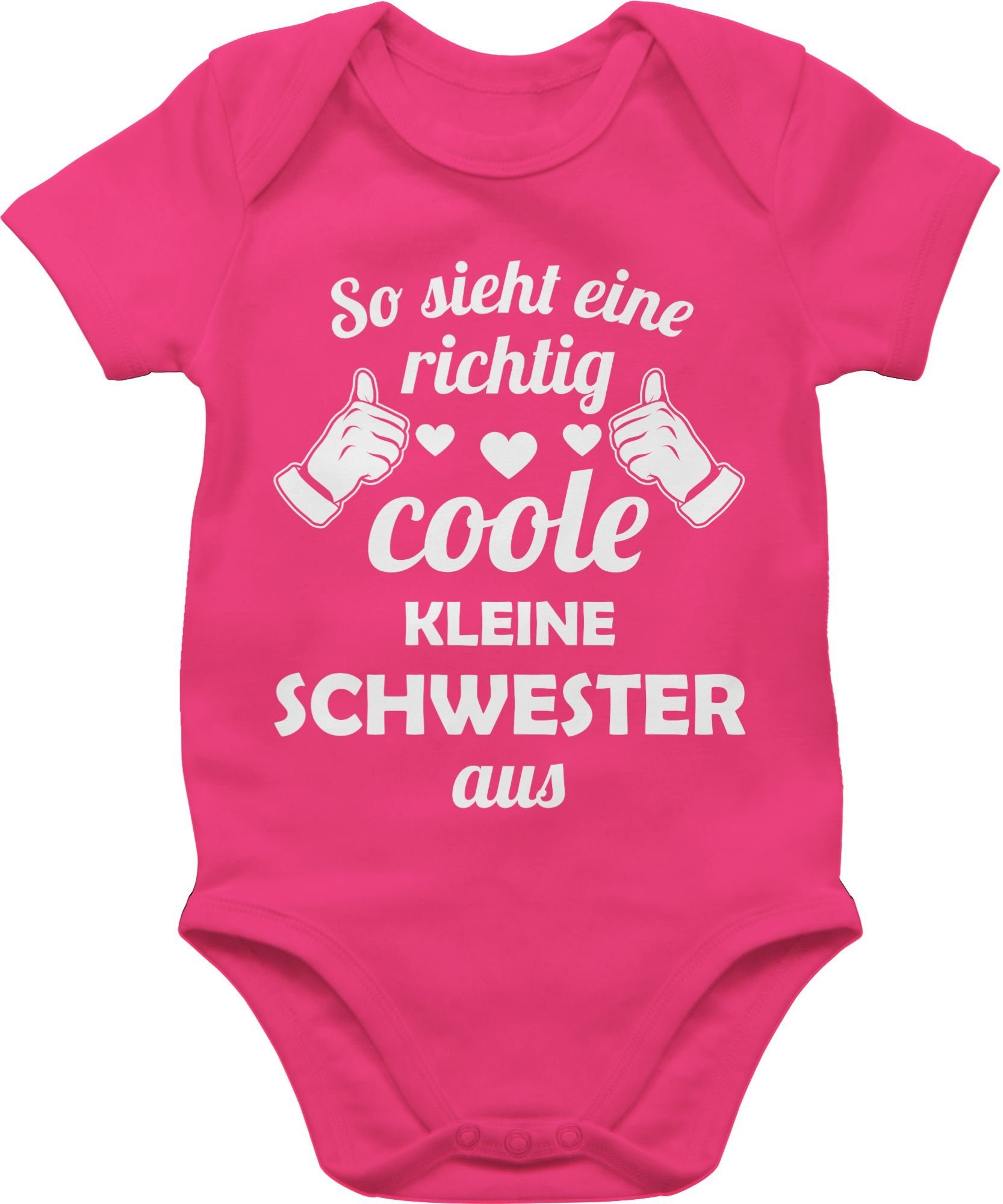 Shirtracer Shirtbody So sieht eine richtig coole kleine Schwester aus Geschwister Bruder und Schwester 2 Fuchsia