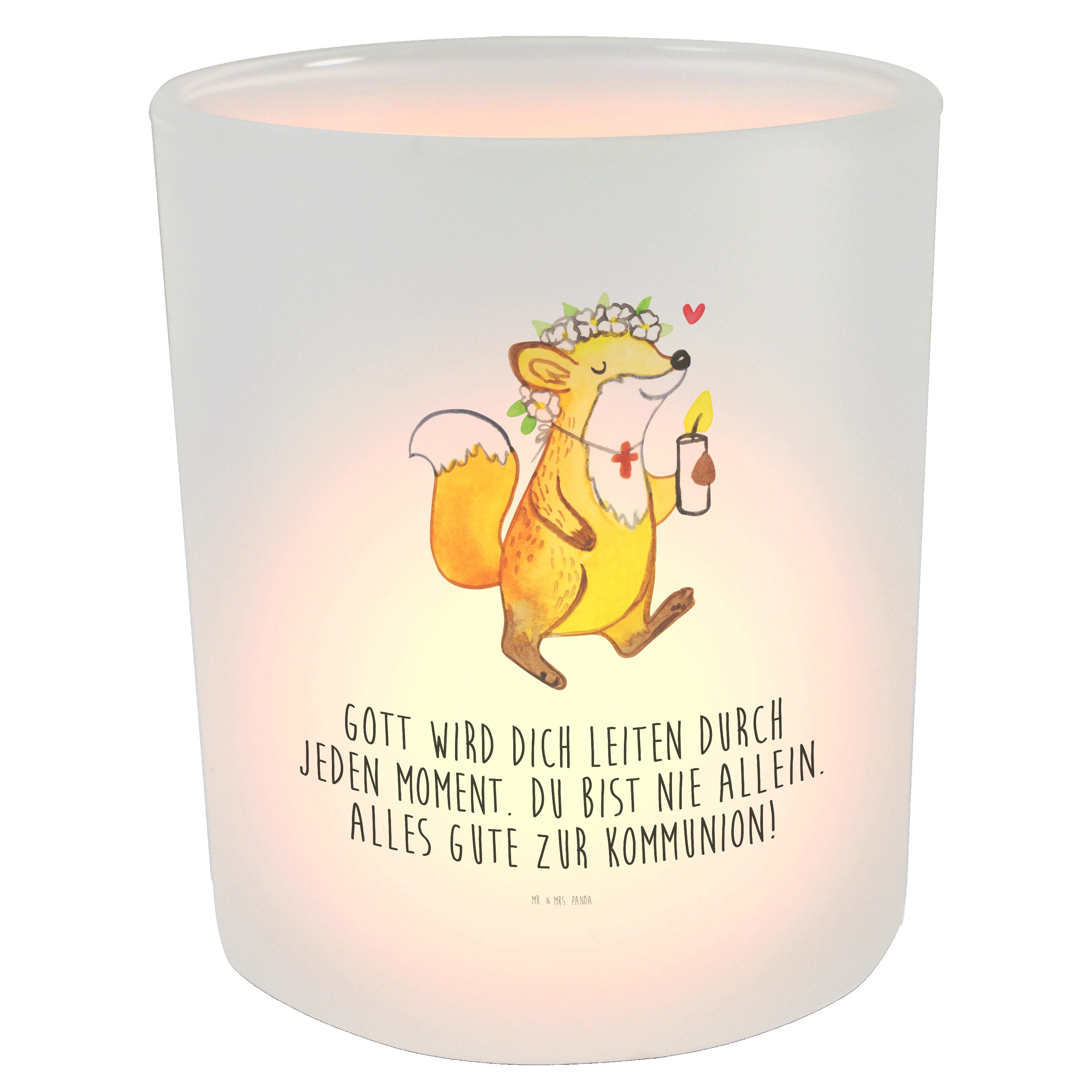 Kommuni Kommunion Transparent Mrs. - St) Fuchs Panda (1 Mädchen Geschenk, Mr. & - Teelichter, Windlicht