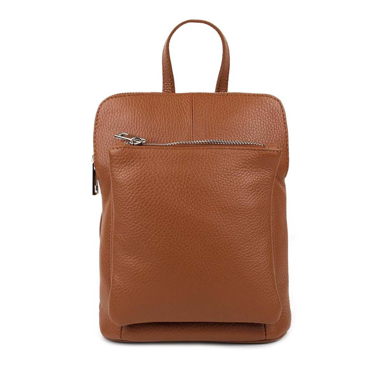 ITALYSHOP24 Rucksack KLEINE MADE IN ITALY Damen Leder Freizeitrucksack Schultertasche, Daypack Cityrucksack Umhängetasche Backpack Bag Tagesrucksack, LEICHT