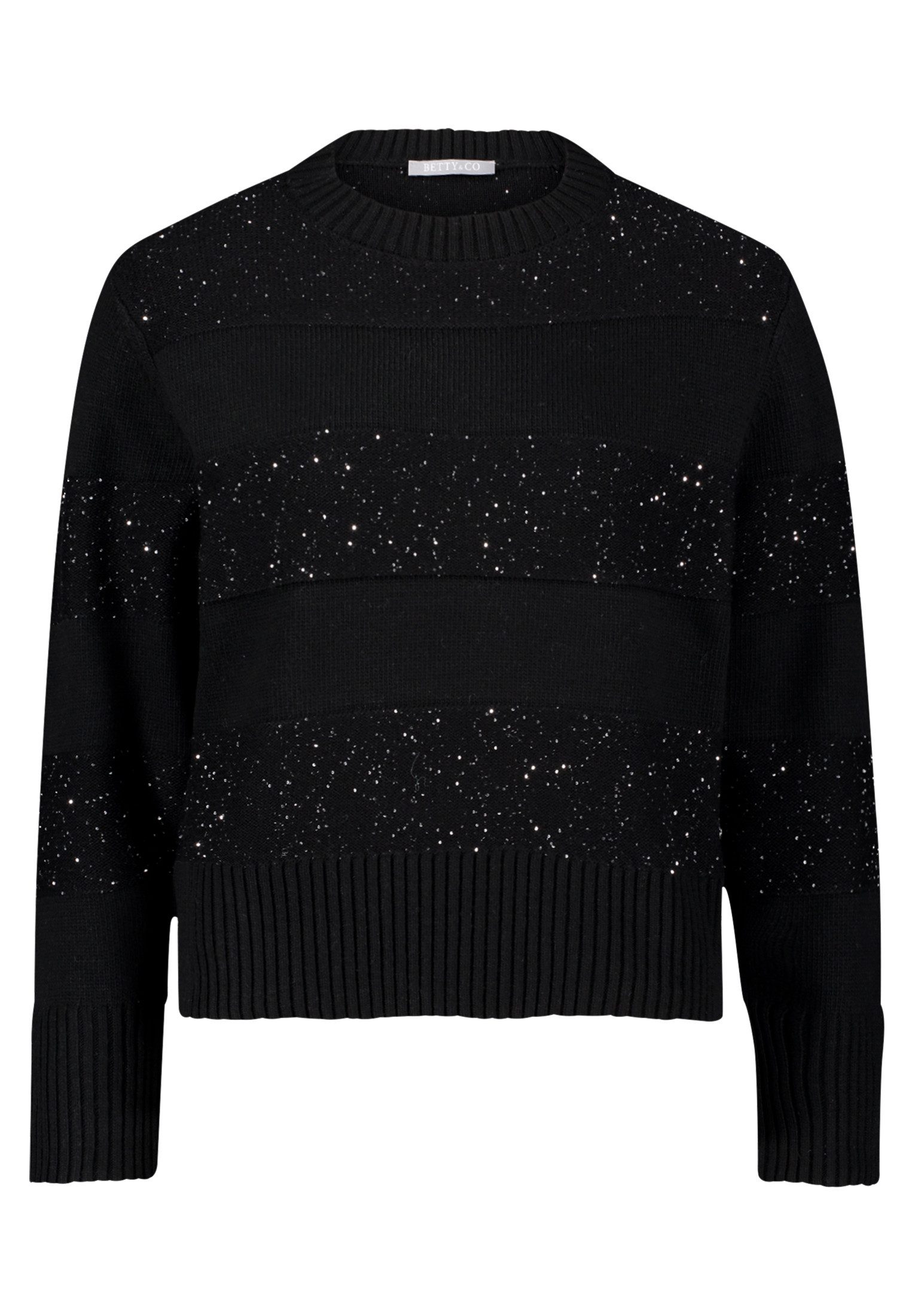 Betty&Co Strickpullover Damen Strickpullover mit Pailletten (1-tlg) Glitzer günstig online kaufen