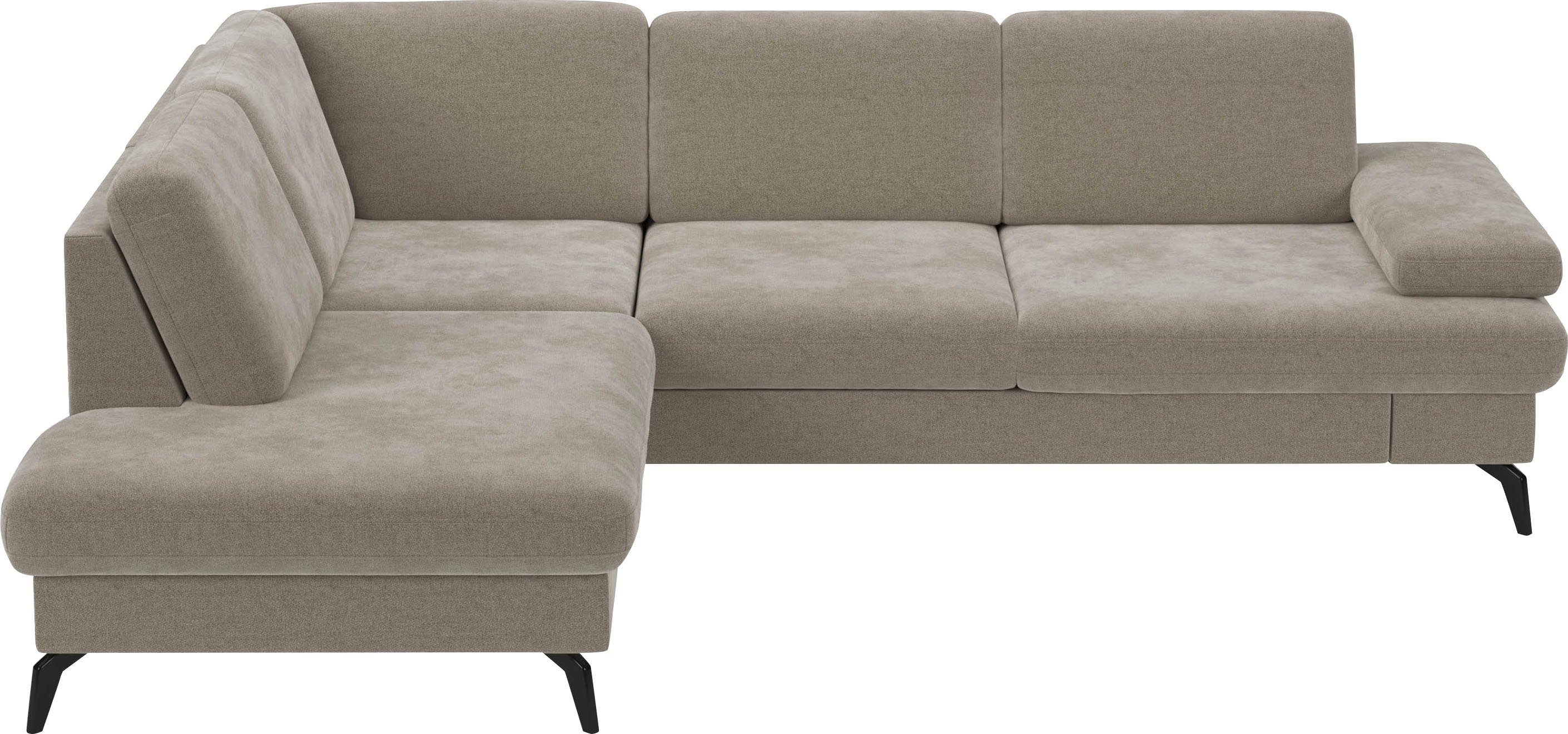 sit&more Ecksofa Morris L-Form, inkl. Sitztiefenverstellung, wahlweise mit Armteilverstellung, Bettfunktion & Bettkasten
