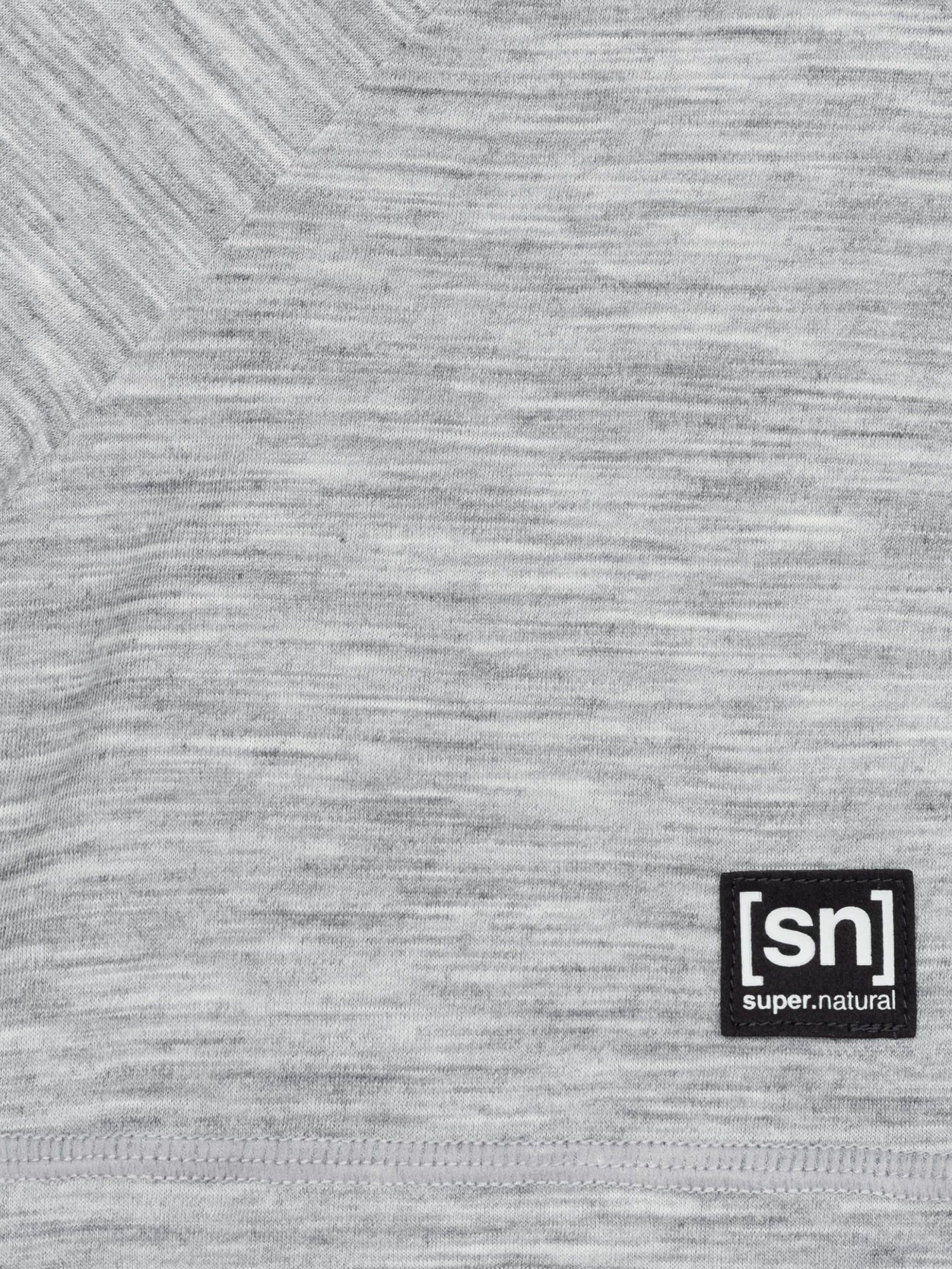 M Grey Logo Herren - Logo Kurzarm-Shirt Black SUPER.NATURAL T-Shirt Grey Tee Melange Super.natural