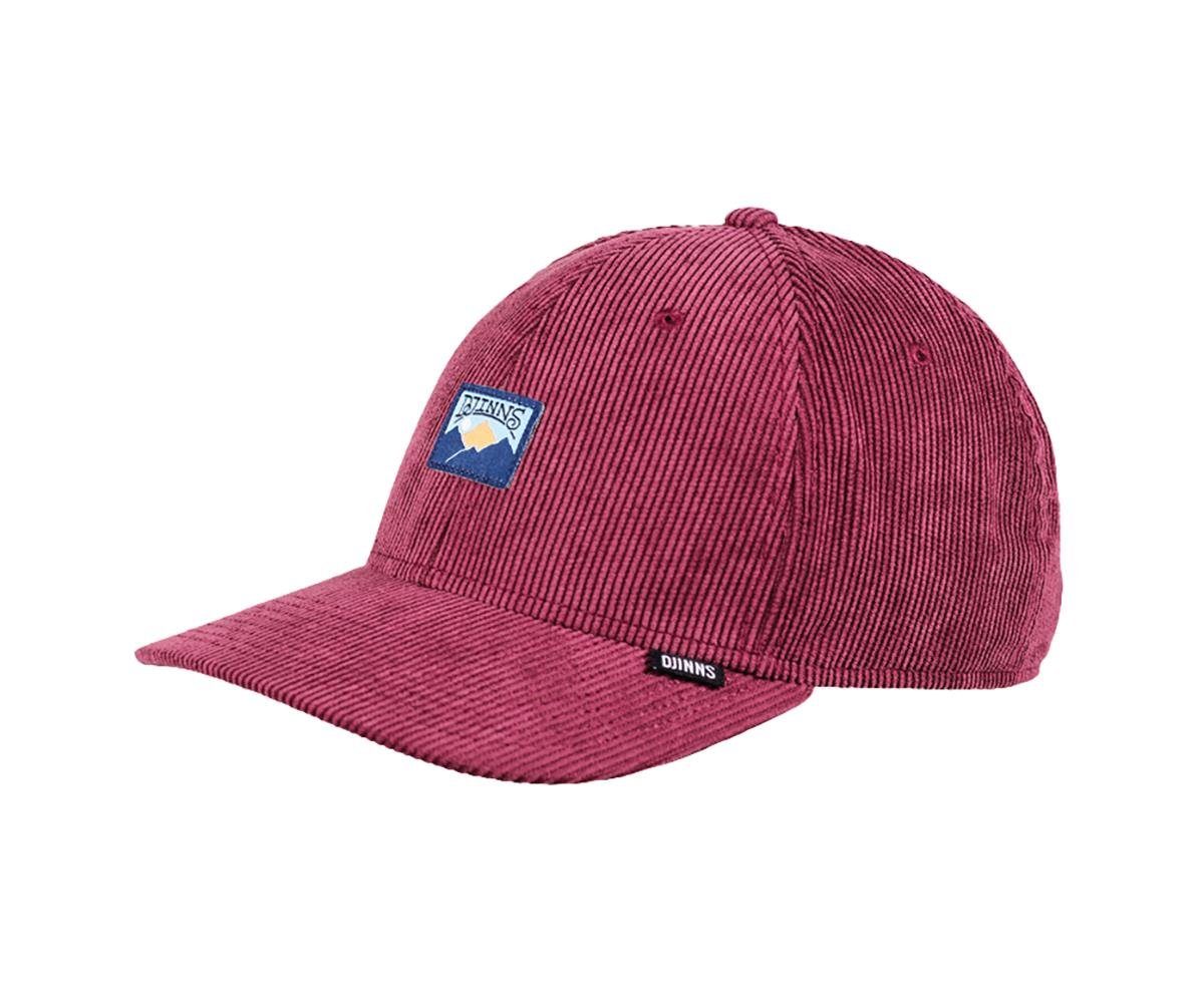 6P TrueFit Mountains Snapback Dunkelrot Cap Cord Djinns Cap