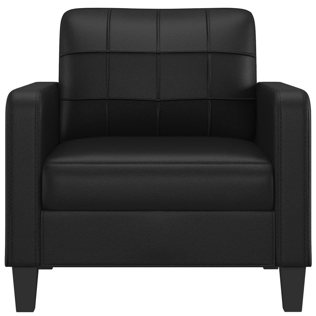 ZMH Ecksofa Sessel Schwarz 60 cm Kunstleder Whonzimmer, Packung 1 Teile, Robustes und stabiles Gestell