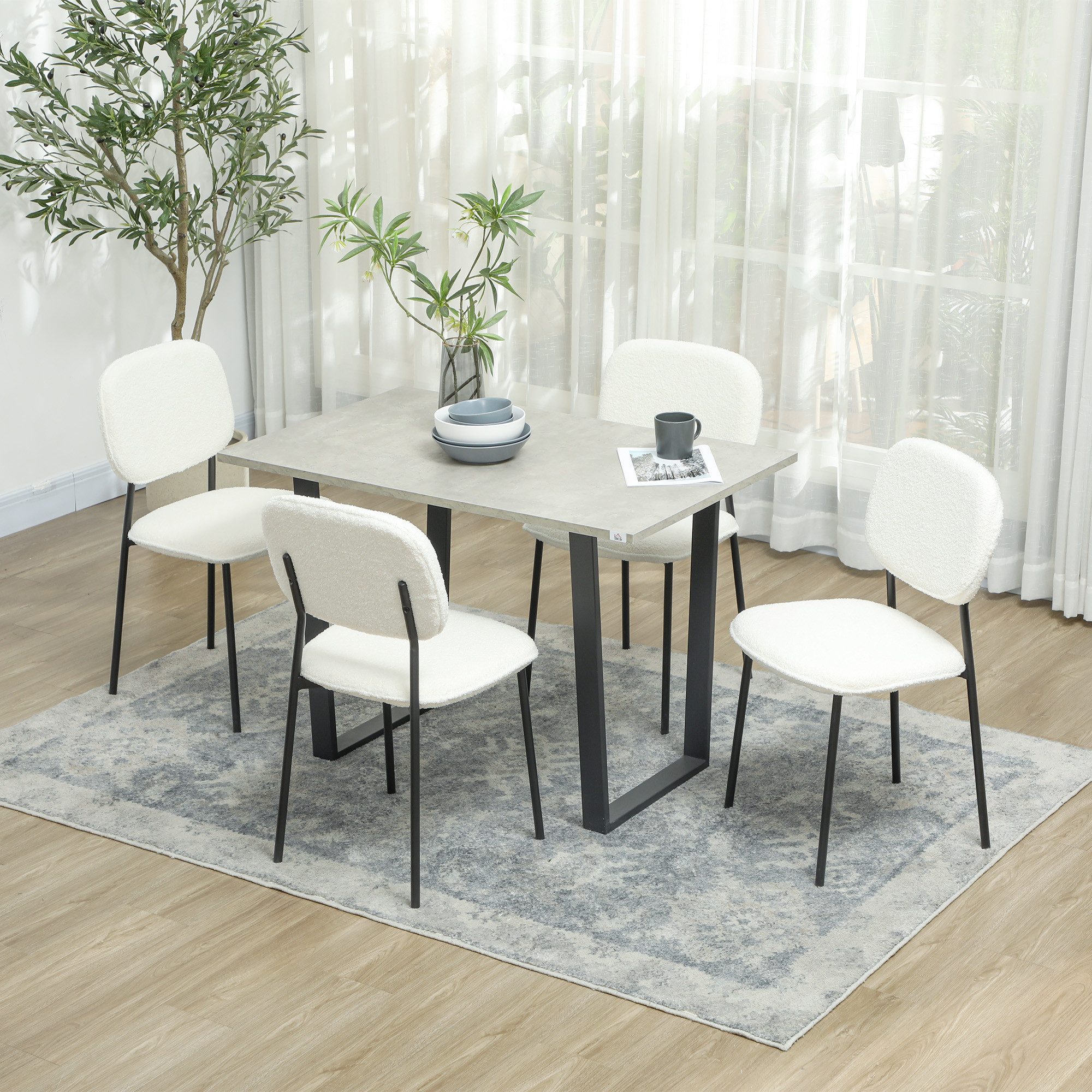 HOMCOM Esszimmerstuhl 4er-Set moderne gepolsterte Küchenstühle günstig online kaufen