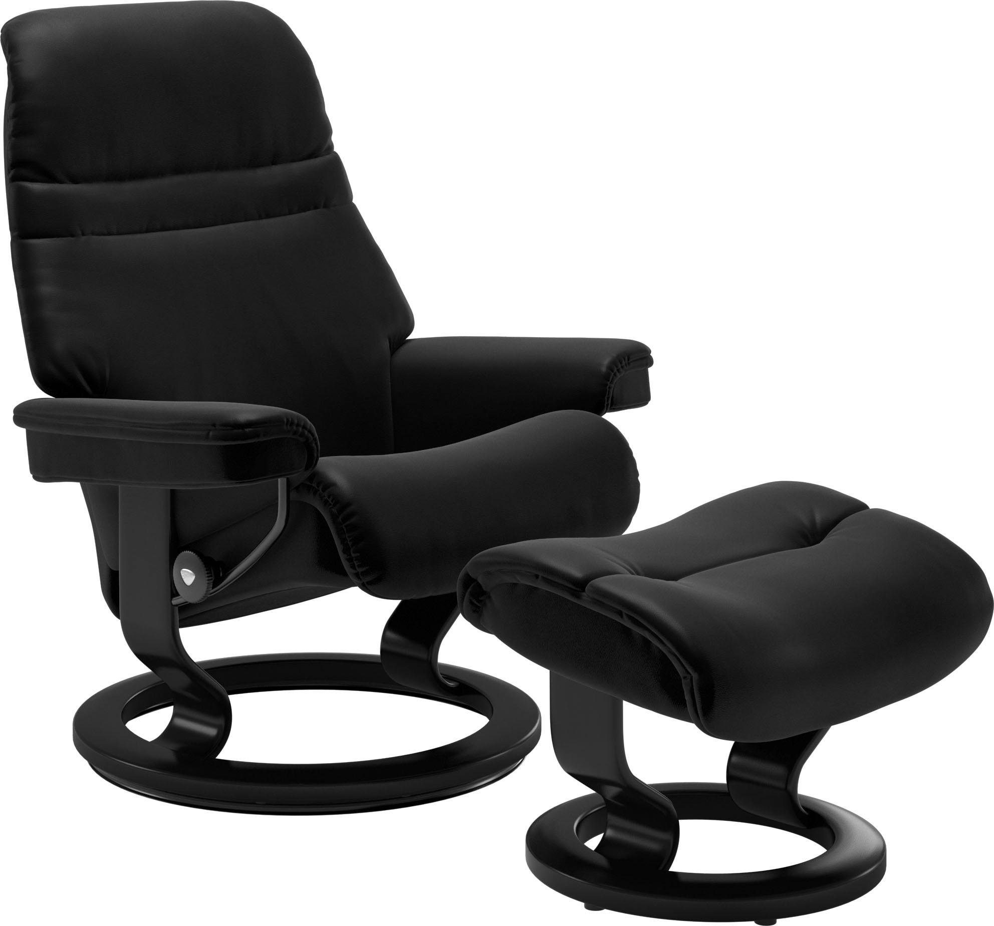 Stressless® Relaxsessel Sunrise (Set, Relaxsessel mit Hocker), mit Classic Base, Größe L, Gestell Schwarz