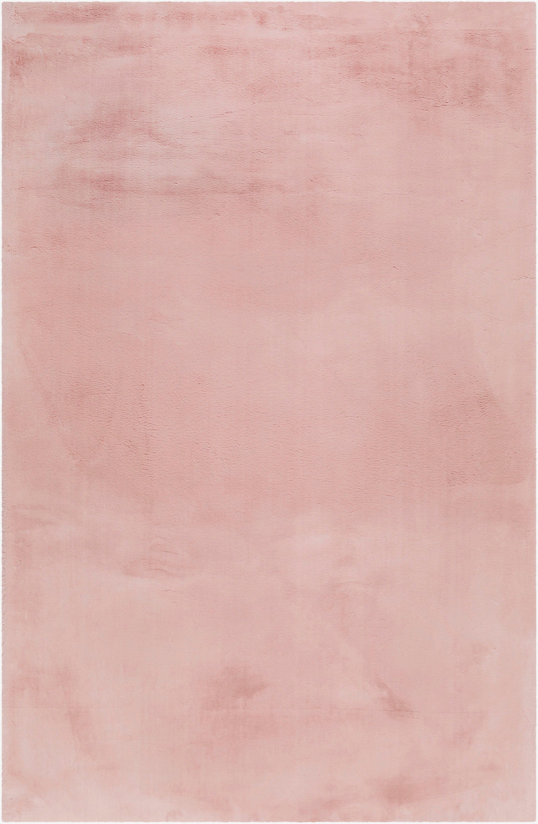 Hochflor-Teppich alle Räume 25 rechteckig, weich besonders Kunstfell, für Esprit, mm, Kaninchenfell-Haptik, Höhe: rosa und dicht, Alice