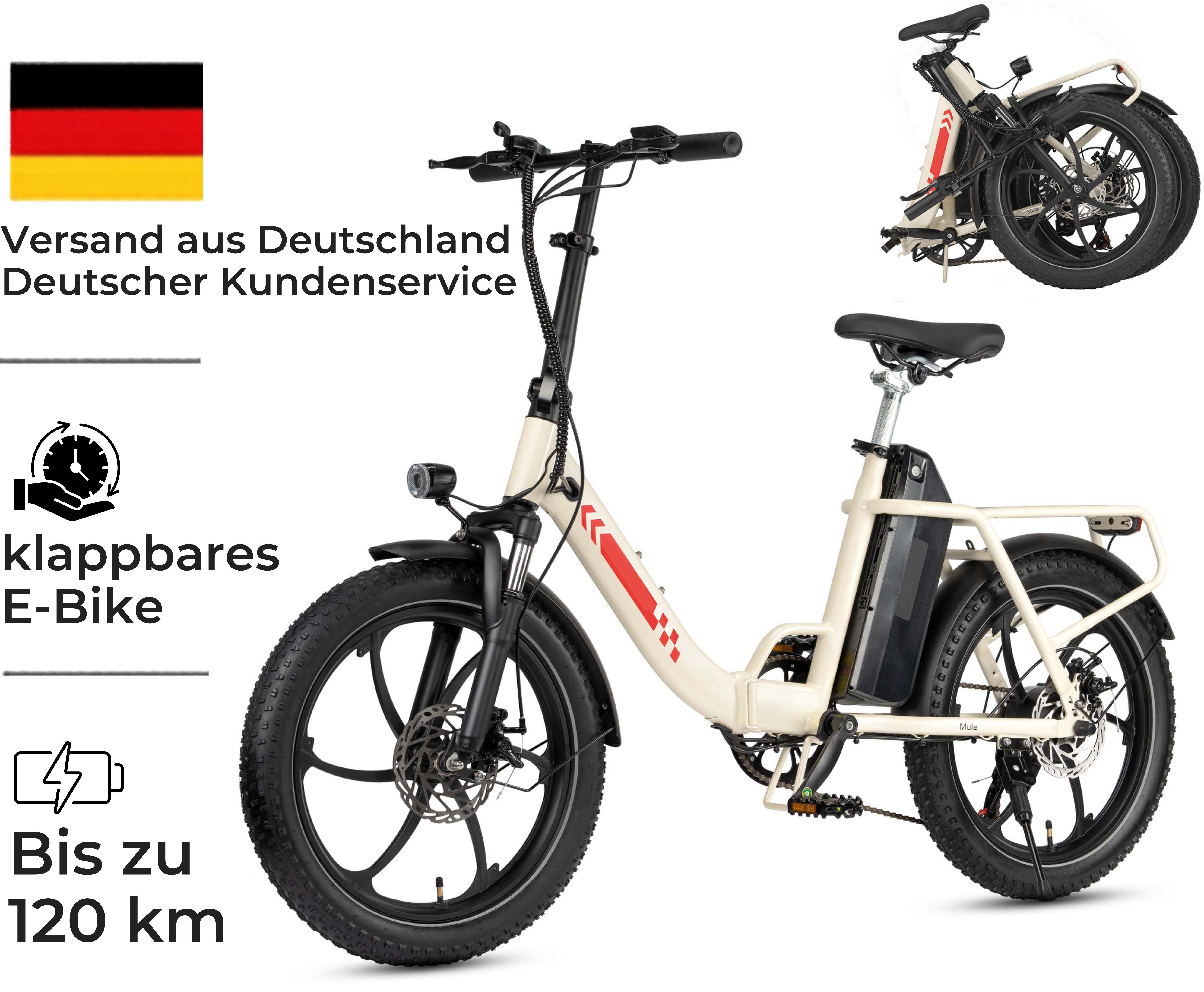 PIXAR E-Bike Cityrad 20 Zoll Fatbike E-Bike 48V 20Ah City Pedelec 7-Gang Damen Herren, Heckmotor, 960 Wh