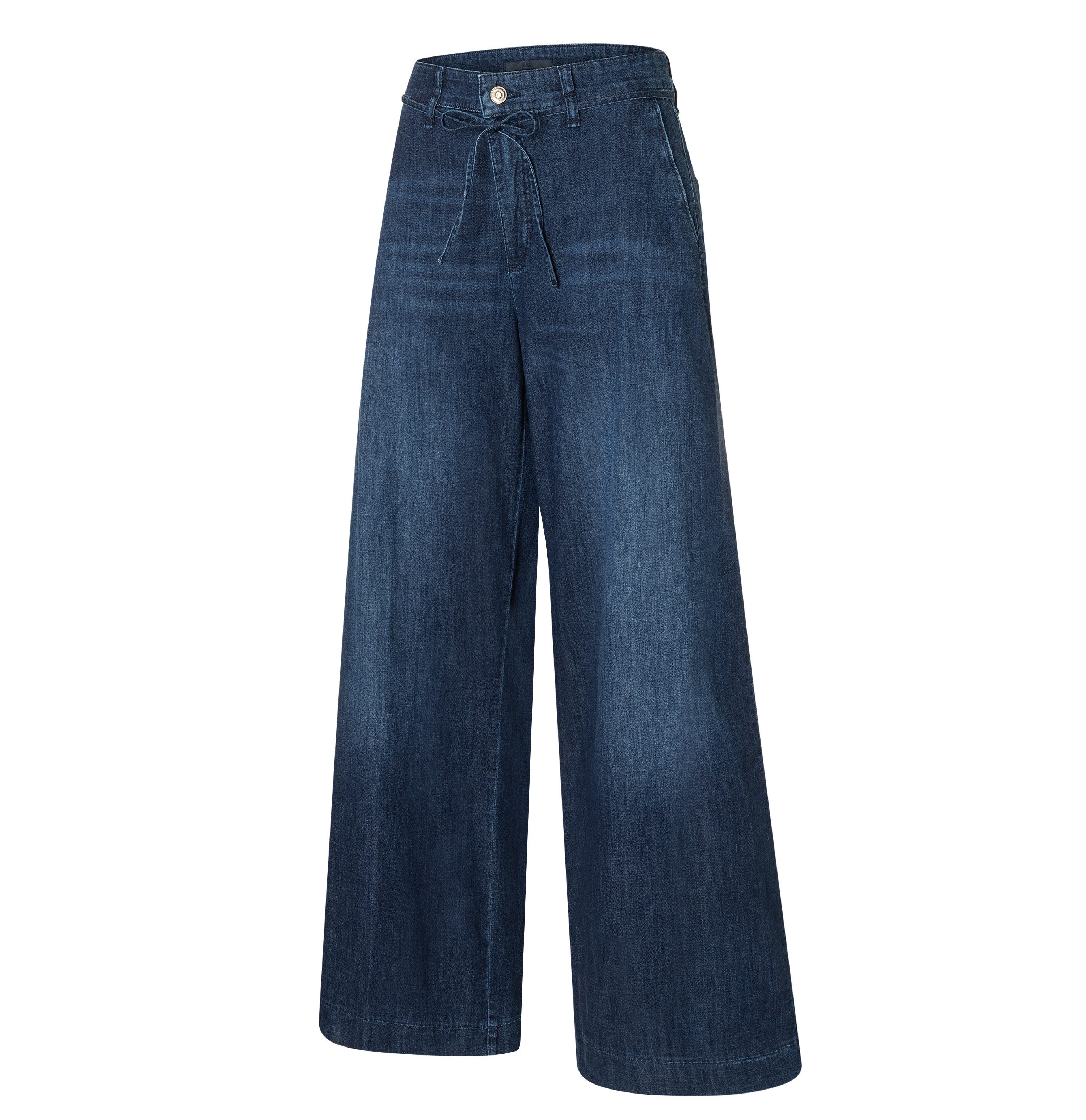 MAC Weite Jeans WENDY mit Denim-Binde-Gürtel