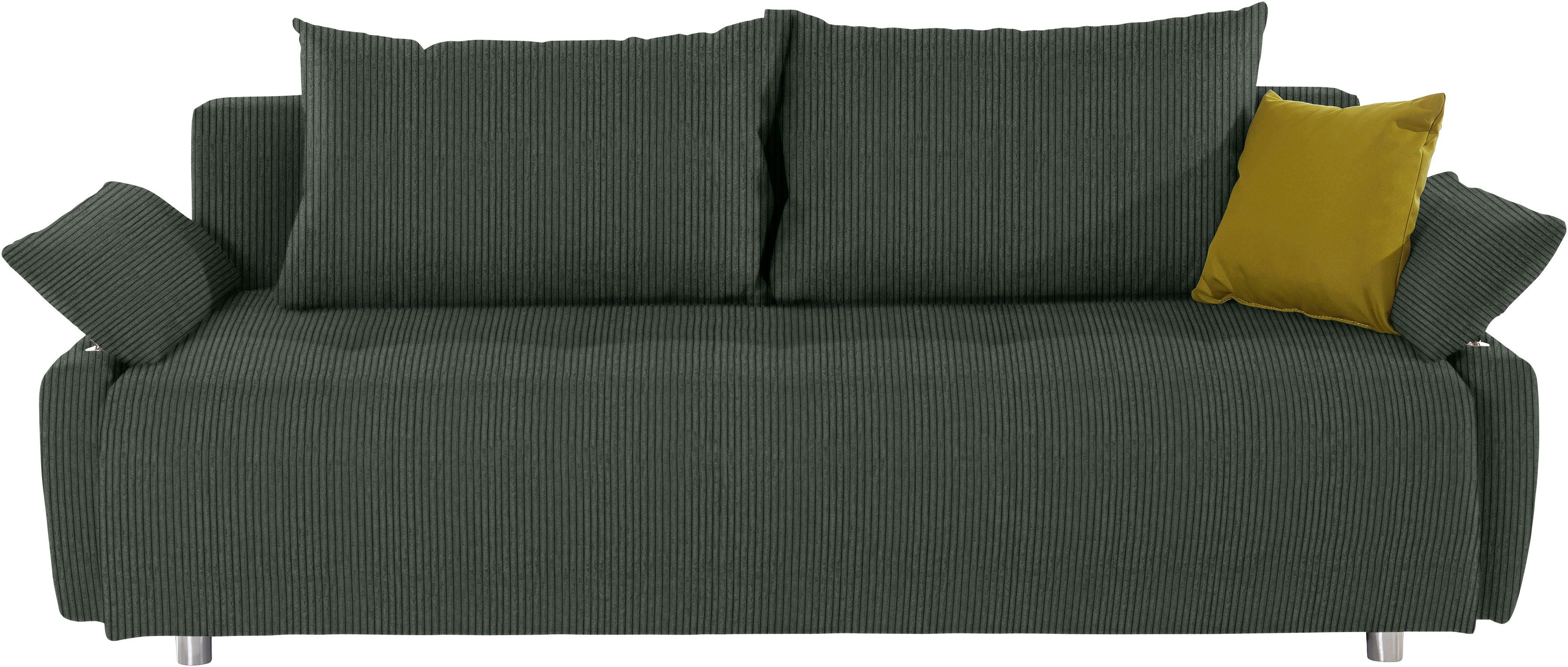 COLLECTION AB Schlafsofa Funtastic, B: 212 cm, Liegel. 145x187 cm, Bettfunktion, Bettkasten, Armteilverstellung & 1 Zierkissen, Federkern