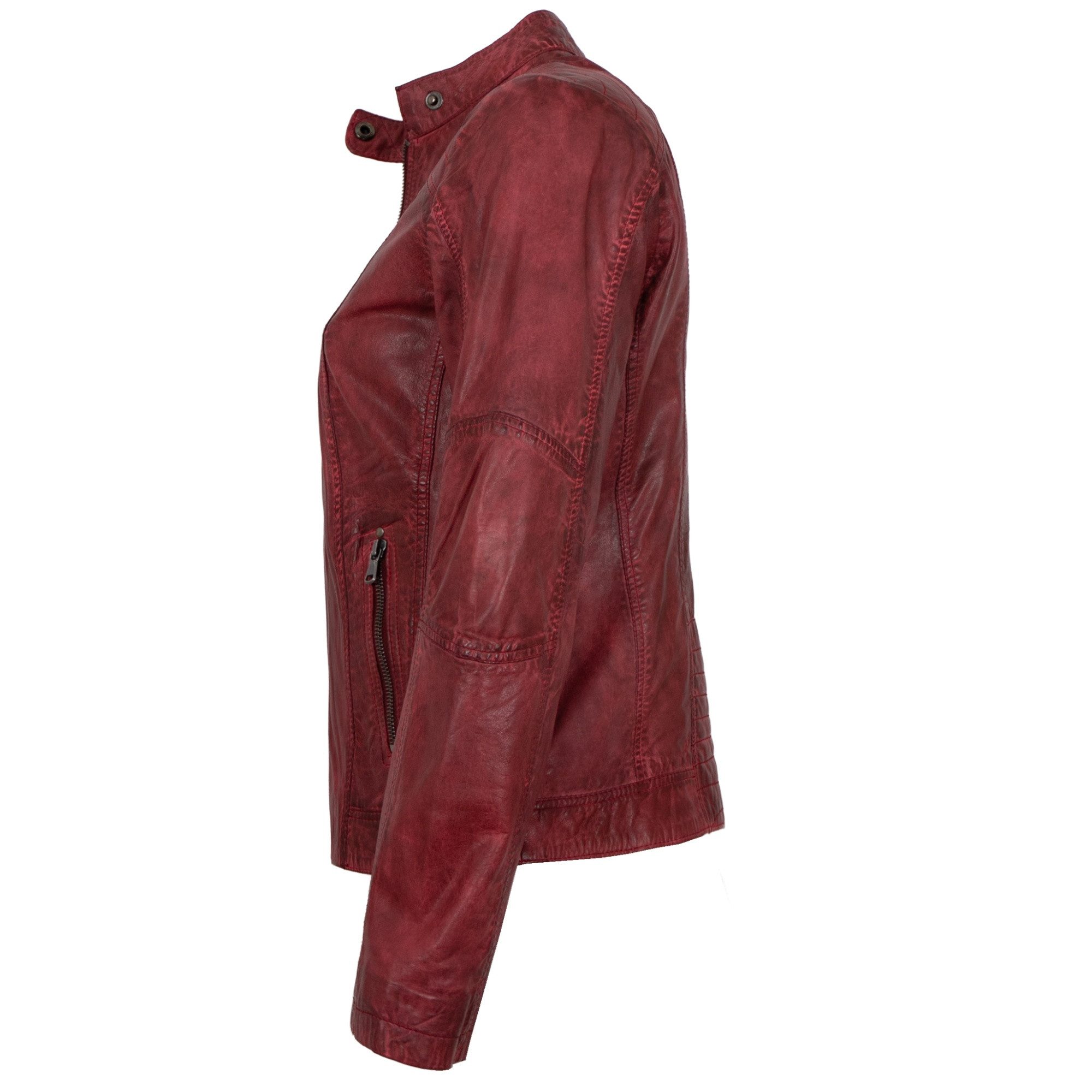 Maddox Lederjacke Jecki MADDOX - Damen Lederjacke Lammnappa dunkelrot günstig online kaufen