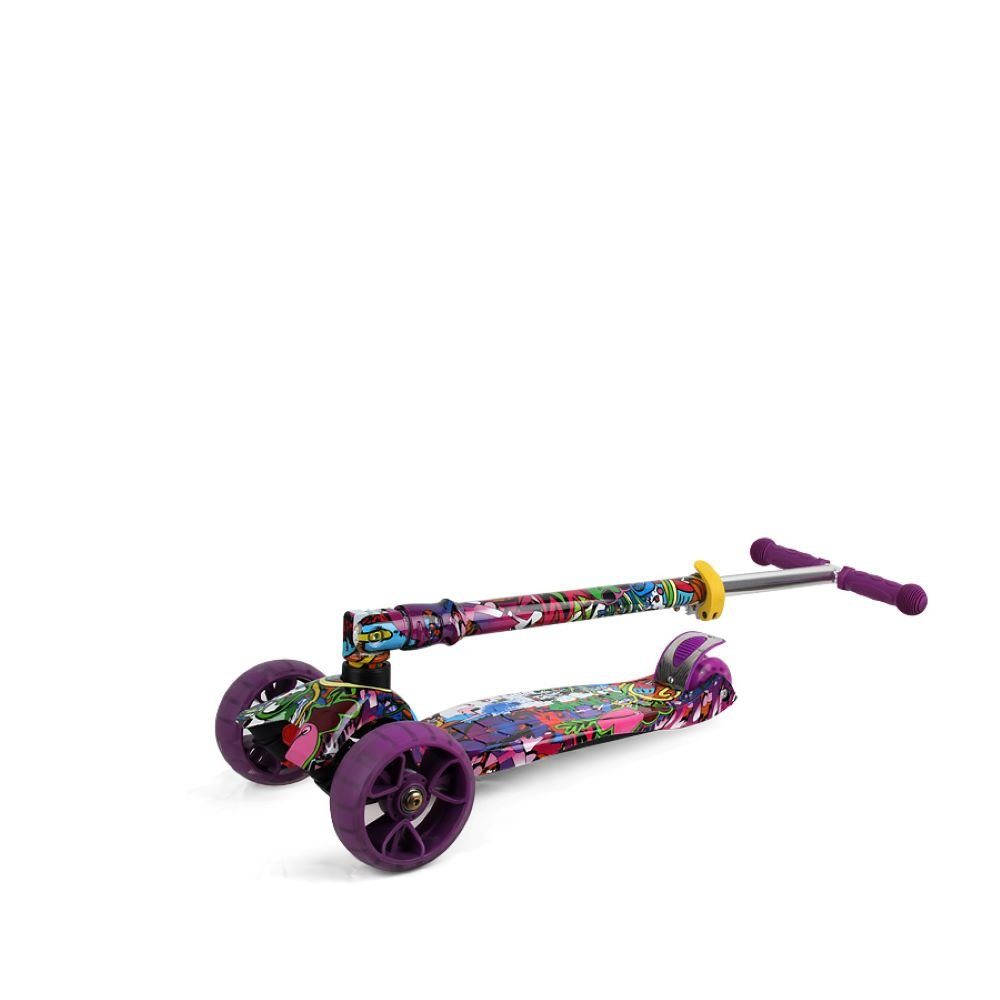 Chipolino Cityroller Kinderroller Scooter Croxy violett Evo, 3 höhenverstellbar Lenker Licht Räder