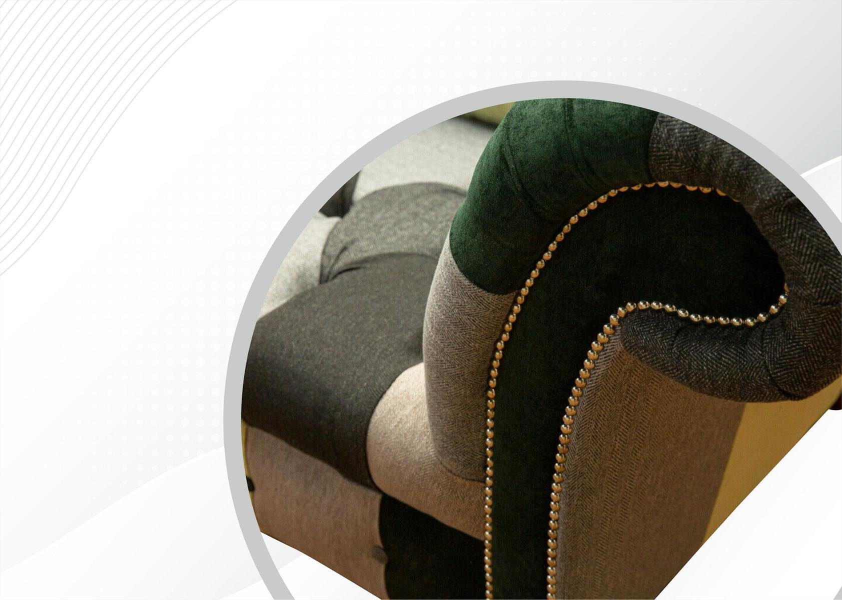 Sofa Polstermöbel in luxus Buntes Made Dreisitzer, Chesterfield Europe JVmoebel Design Couch Chesterfield-Sofa