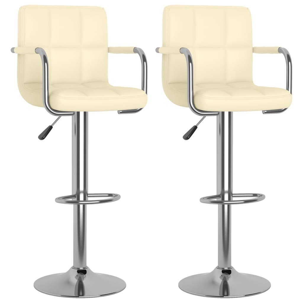 Barhocker Barhocker 2 Stk. Creme Kunstleder