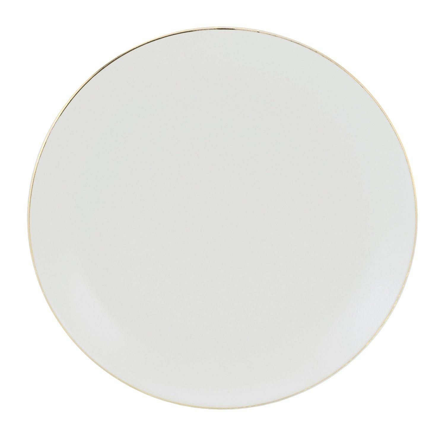 CreaTable Десертная тарелка INDUSTRIAL GOLD, Creme matt, Steinzeug, mikrowellengeeignet, mit goldfarbenem Rand
