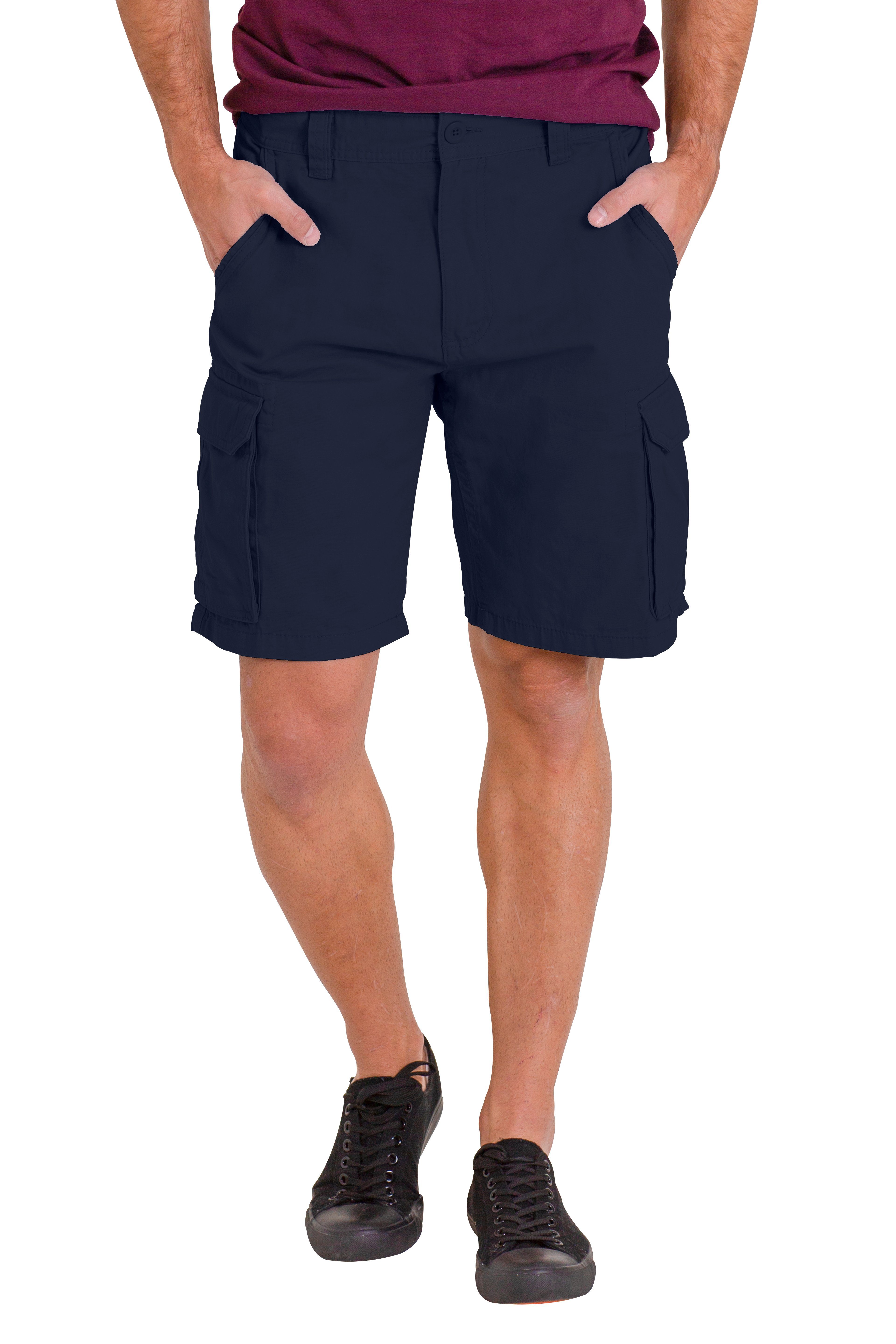 BlauerHafen Cargoshorts Herren Premium Cargo Shorts 100% Baumwolle 6 Taschen Sommer Halbhose Navy