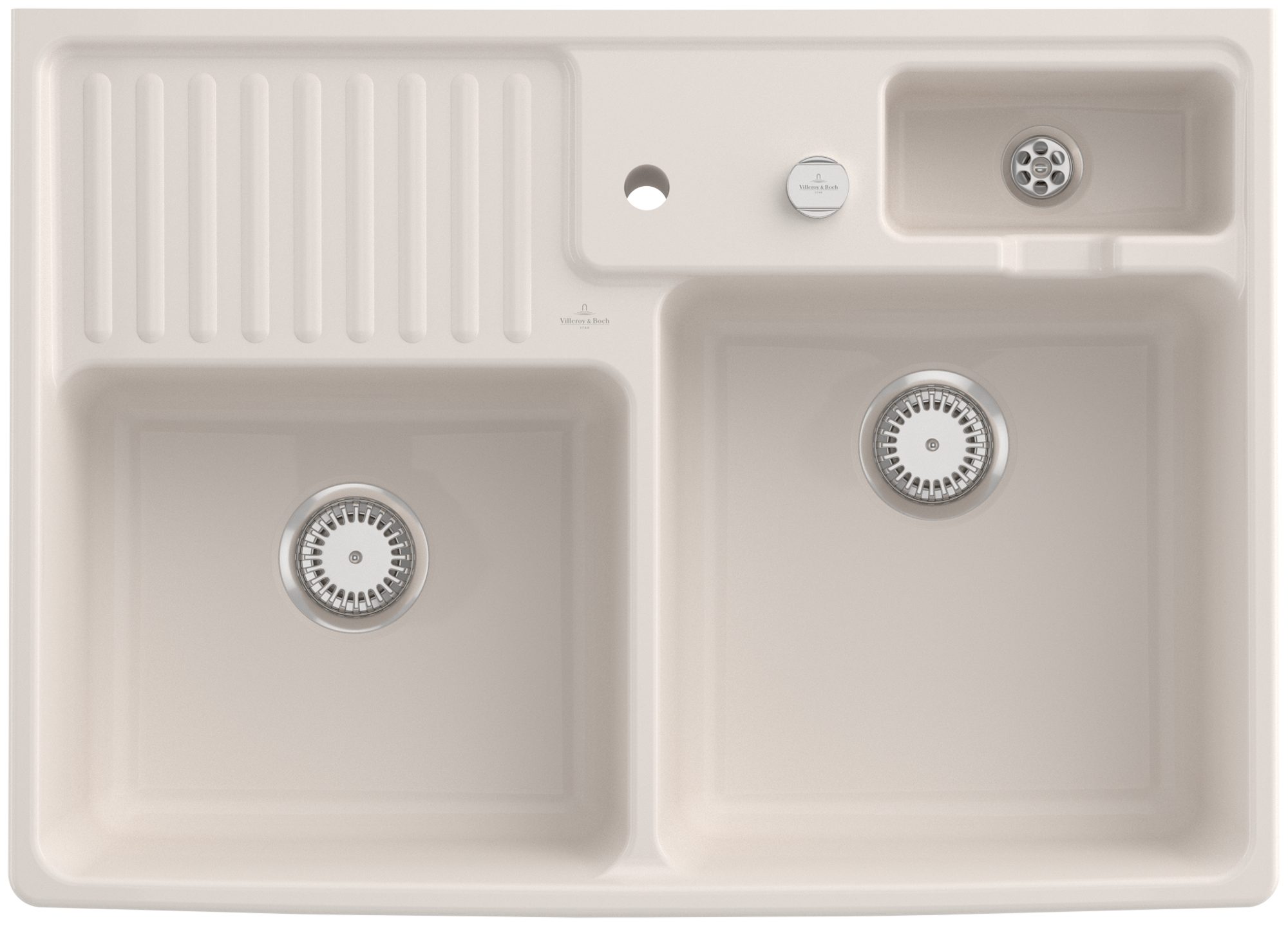 Villeroy & Boch Einbauspüle Keramikspüle 632392KR, Spülstein Doppelbecken