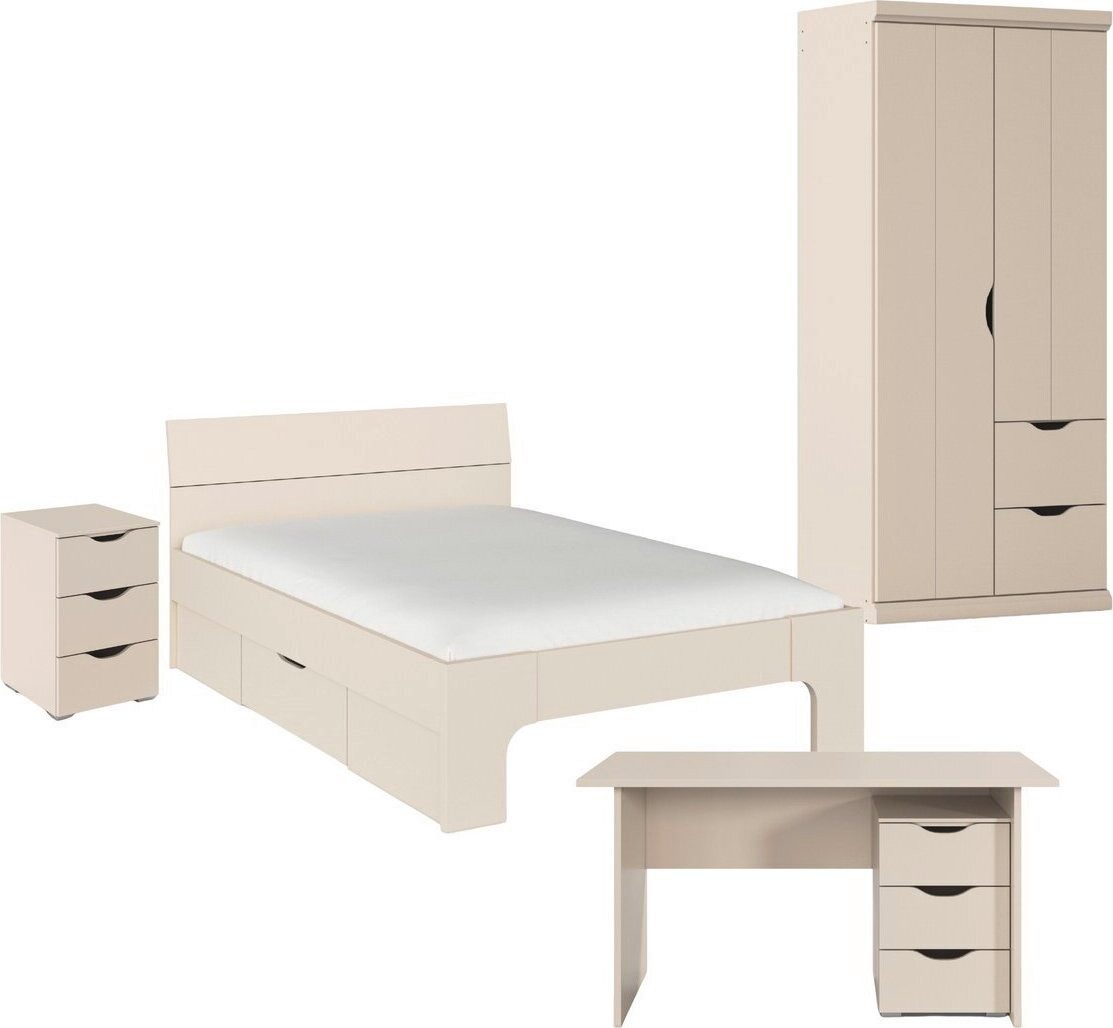 Jugendzimmer-Set Kinderzimmer Komplettzimmer Schlafzimmer-Set (4-tlg) MARLENE