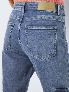 Noisy may Slim-fit-Jeans Cargo Jeans Regular Denim Hose NMMONI 6814 in Blau