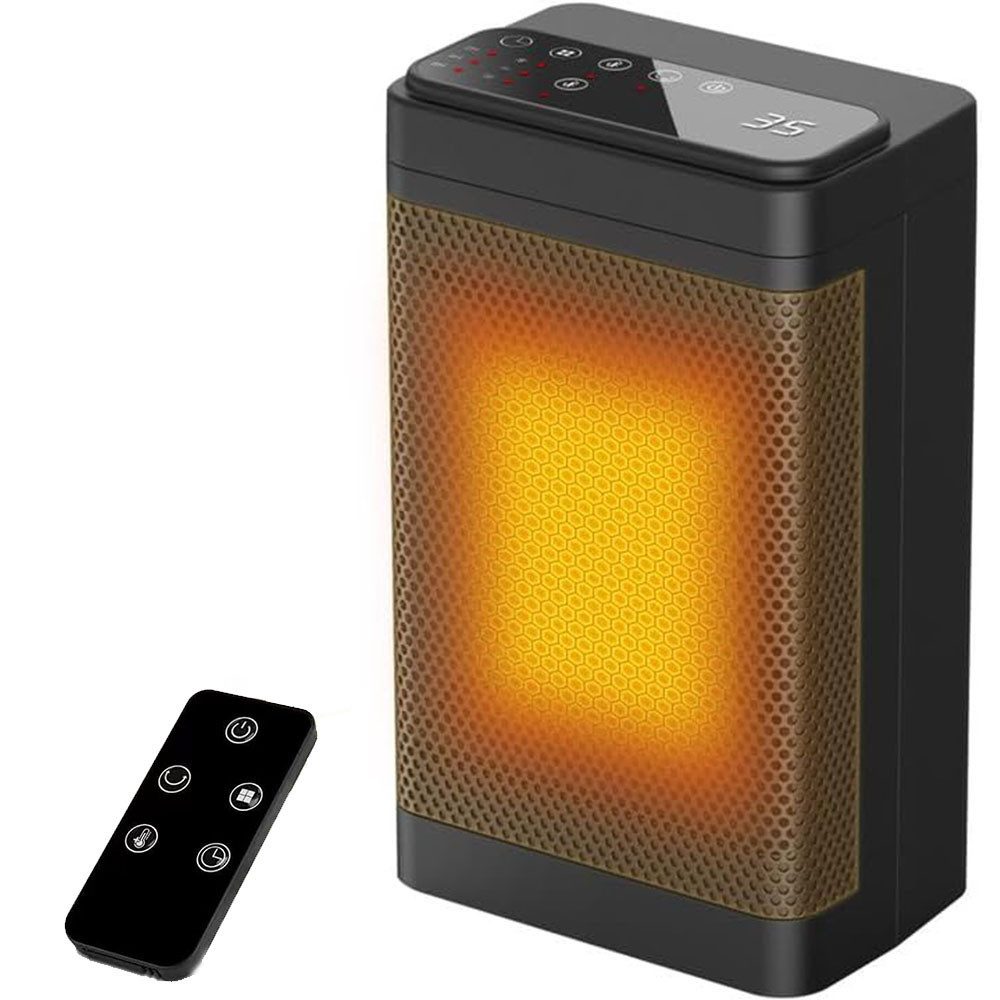 TUWENA Heizlüfter 1500W Heizlüfter mit Fernbedienung, PTC Heizlüfter Keramik, Einstellbarer Thermostat mit Fernbedienung