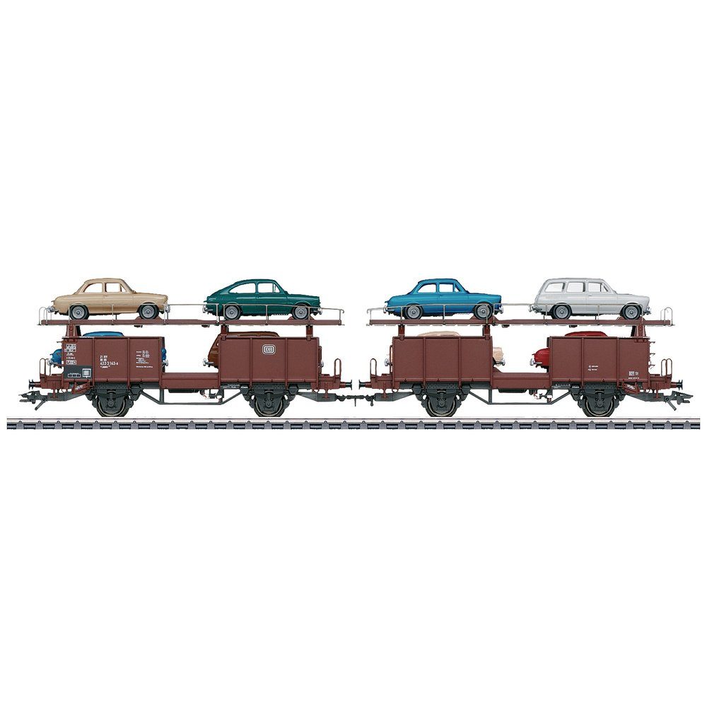 Güterwagen Märklin 46129 H0 Paar Autotransportwagen Laaes der DB Modellauto-Belad
