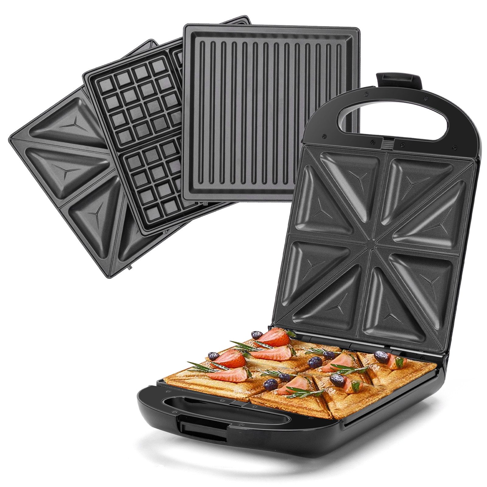 Taylor Swoden 3-in-1-Sandwichmaker Bruno - Waffeleisen Backblech für 4 Sandwiches, 180° Wendung, BPA-frei, 1200,00 W, Schnelles Garen, Einfache Verwendung, einfache Reinigung