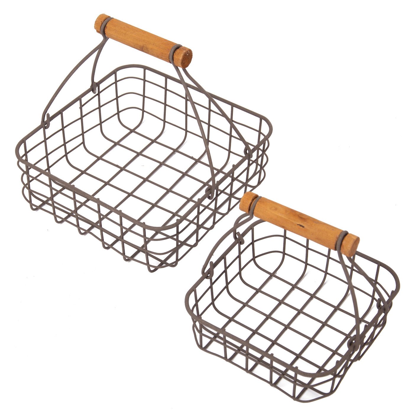Macosa Home Serviettenhalter 2er Set Metall Braun Serviettenkorb Landhausstil, Metall, (Serviettenaufbewahrung, 2-tlg., Korb Dekokorb), Serviettenhalter Servietten Aufbewahrung Tischdeko Halter