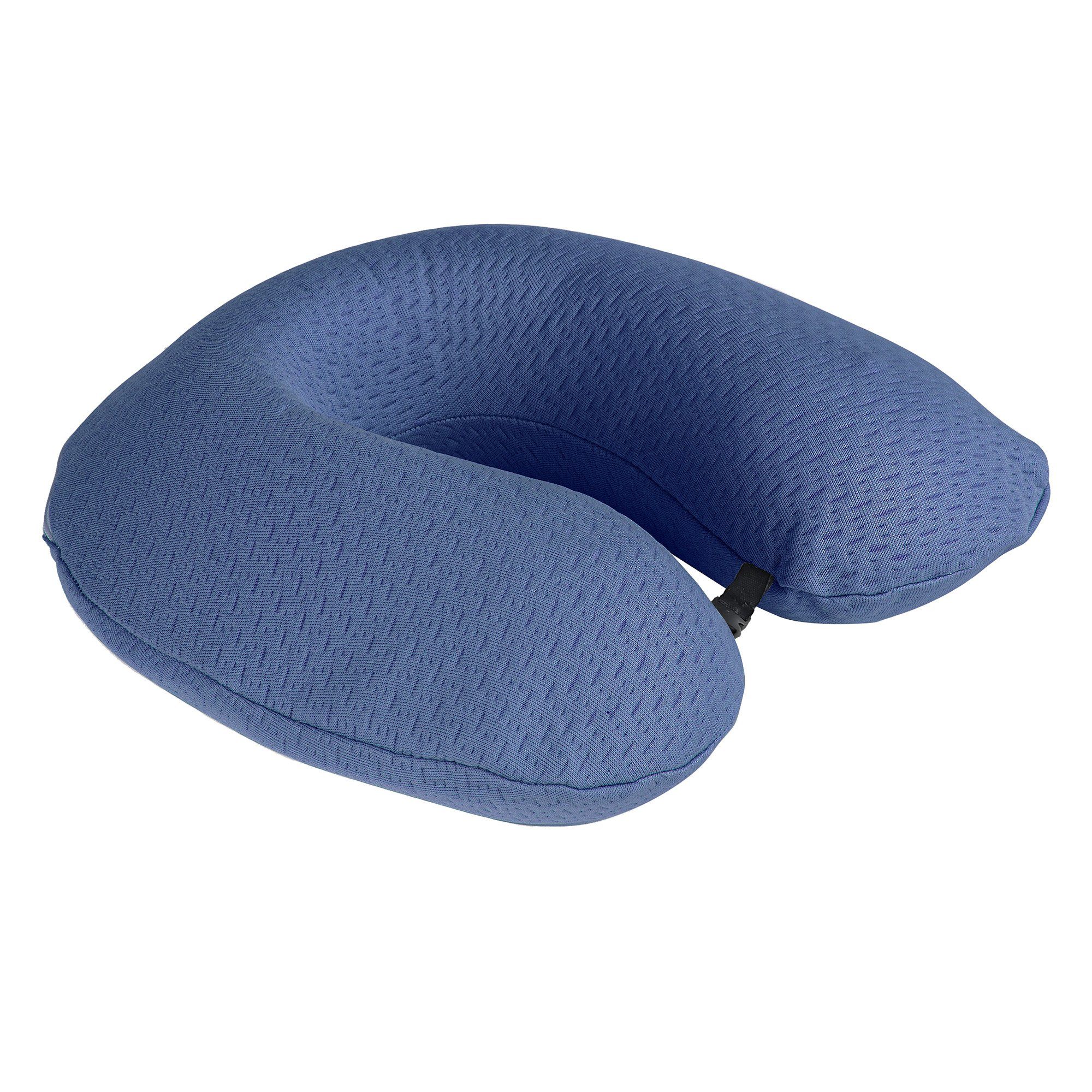 Komfortec Reisekissen Memory Schaum Nackenhörnchen, 1-tlg., U-Form Memory Foam Travel Pillow, OEKO-TEX-zertifiziertes Orthopädisch Nackenkissen Reisekissen Blau