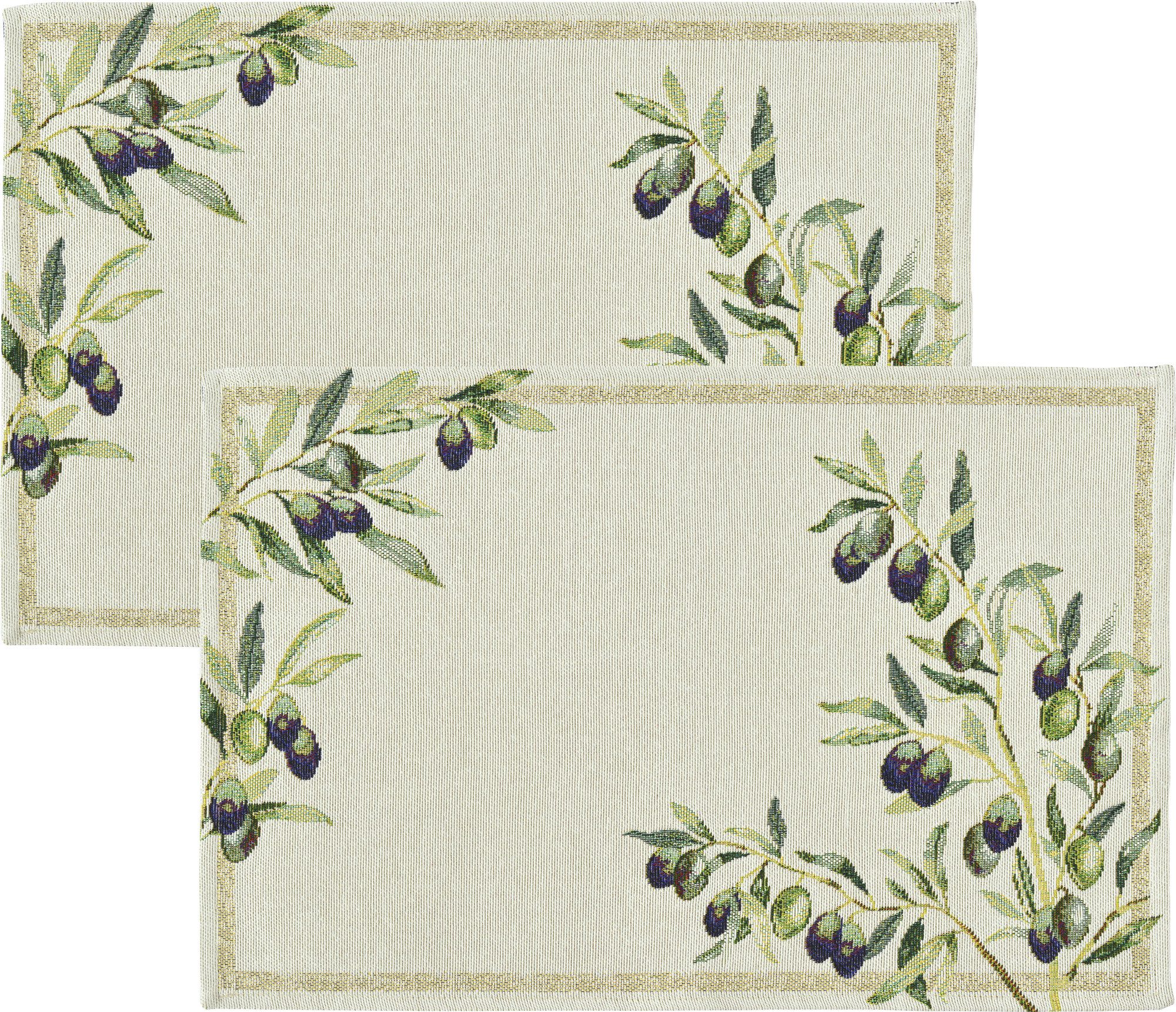 sander table + home Platzset Tischset "Olivastro" im 2er-Pack, Gobelin Motiv: Oliven