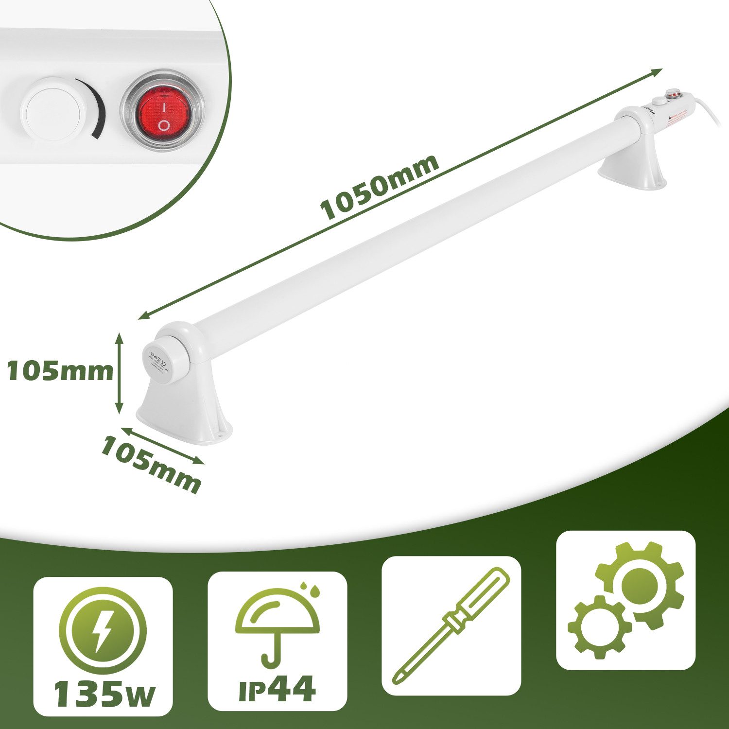 Clanmacy Heizgerät Gewächshausheizung mit Temperaturregler Elektrische Stab günstig online kaufen
