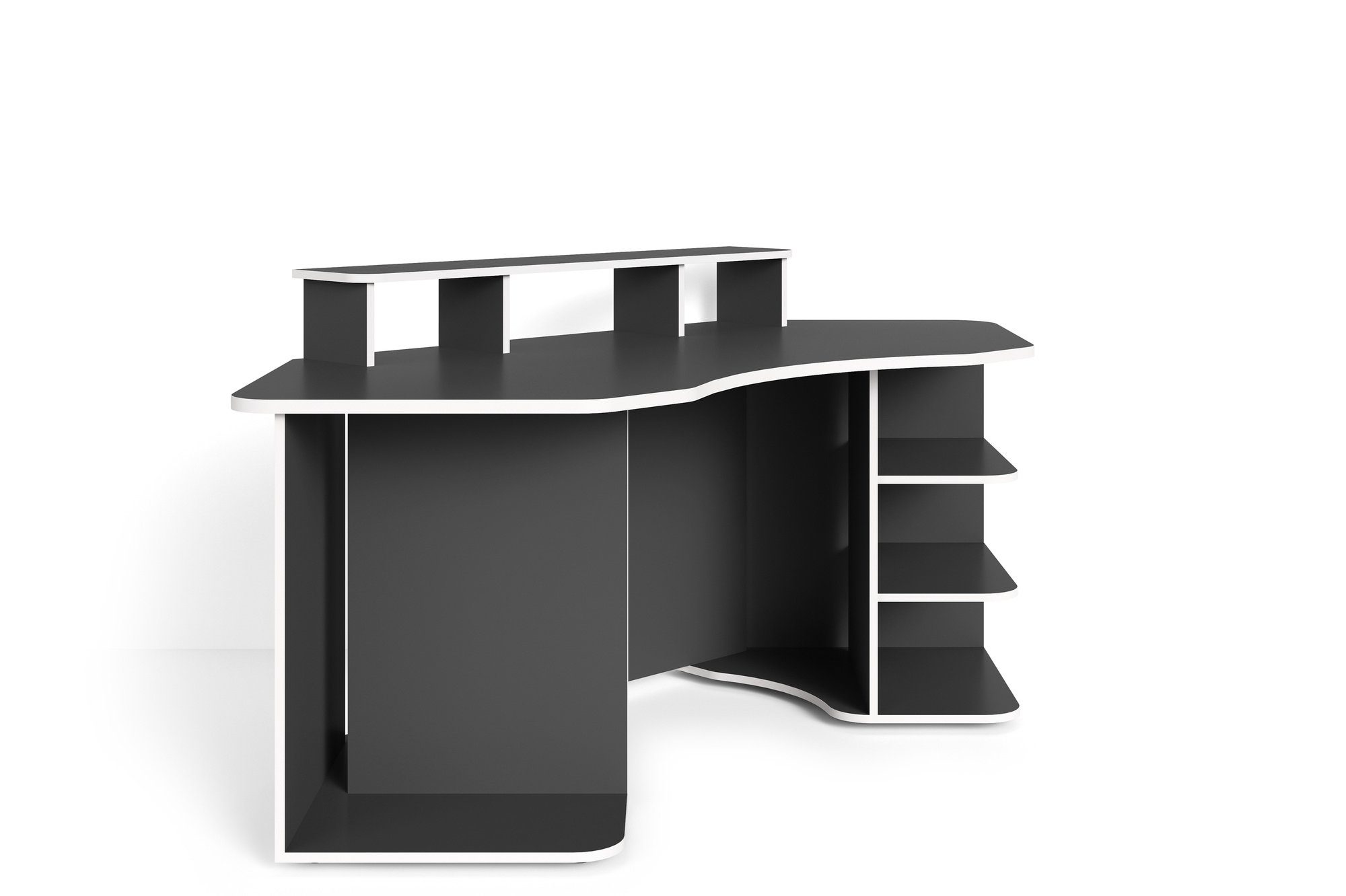 möbelando Regal-Schreibtisch THANATOS (BxHxT: 198x93,5x85 cm), in schwarz/weiß