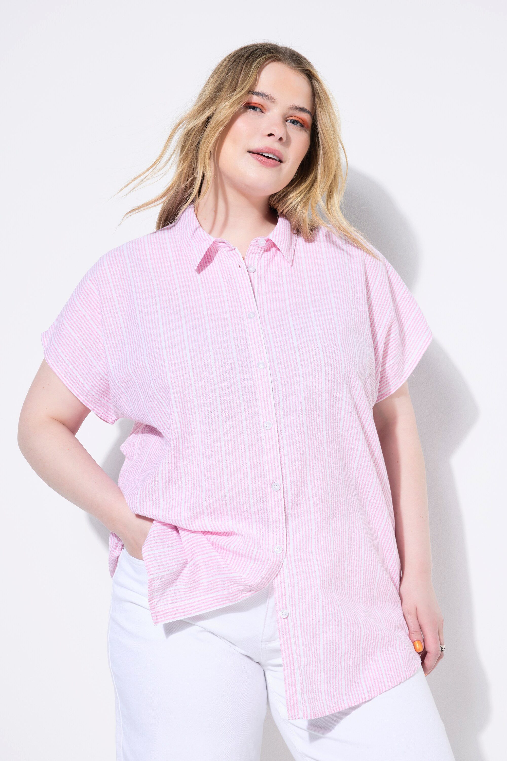 Studio Untold Druckbluse Blusenshirt oversized Strukturstreifen günstig online kaufen