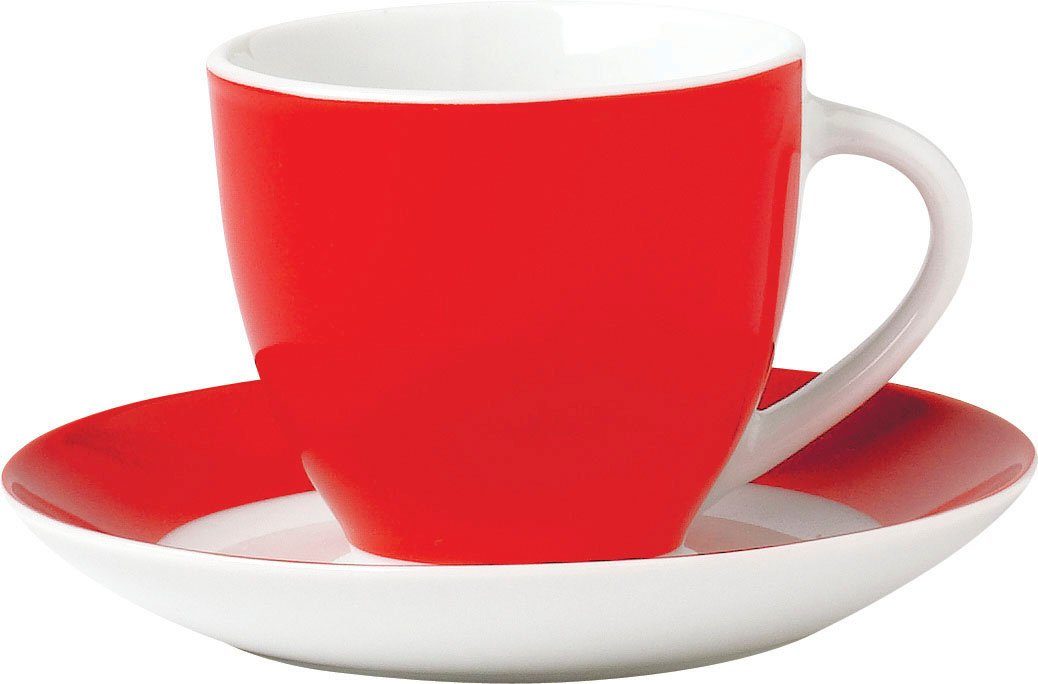 van Well Untertasse Teller Set, Vario, (6 St), Porzellan, spülmaschinen- und mikrowellengeeignet, Ø 14,5 cm