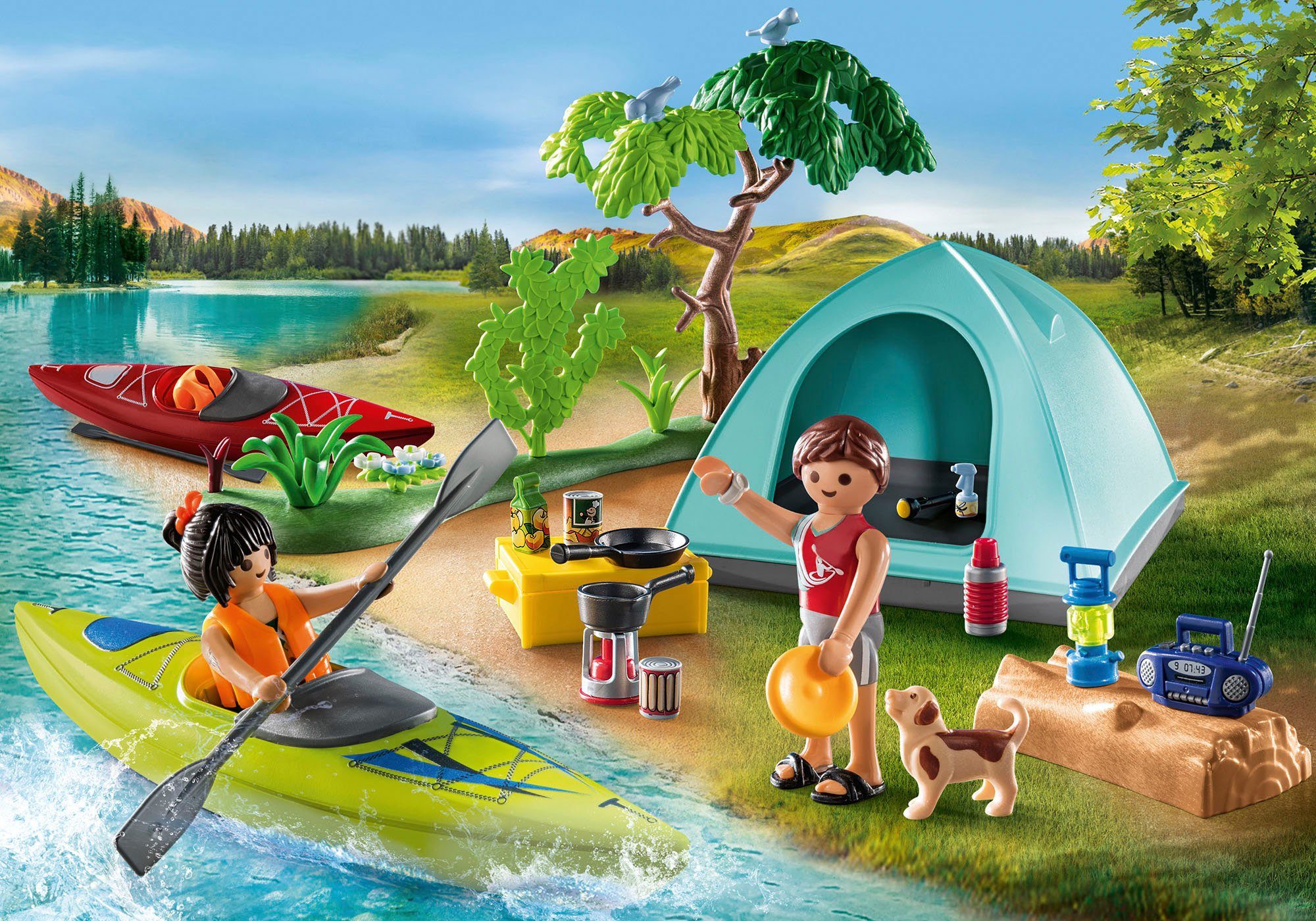 (71425), & Konstruktions-Spielset Playmobil® Zelten St) (54 Family Fun,