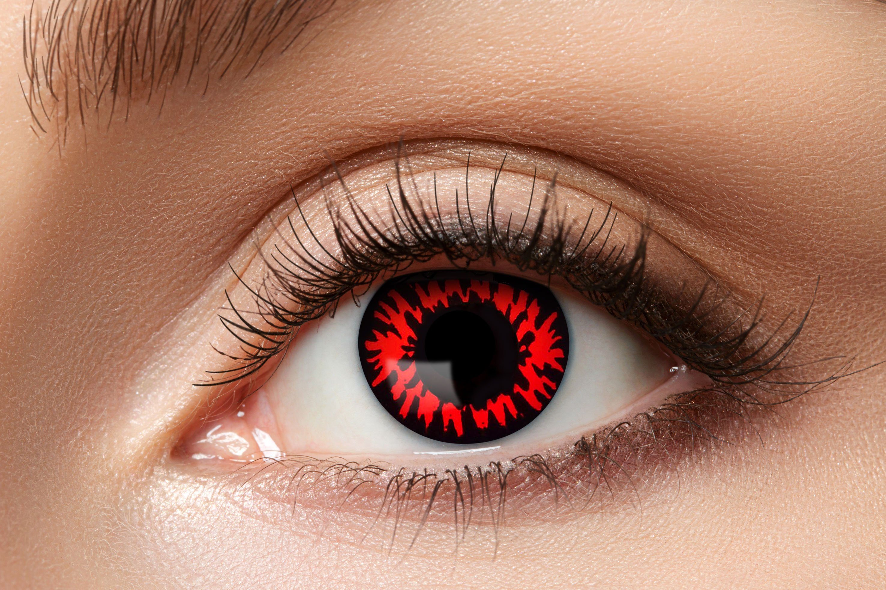 Eyecatcher Farblinsen Wochen Kontaktlinsen Motivlinsen rote Varianten