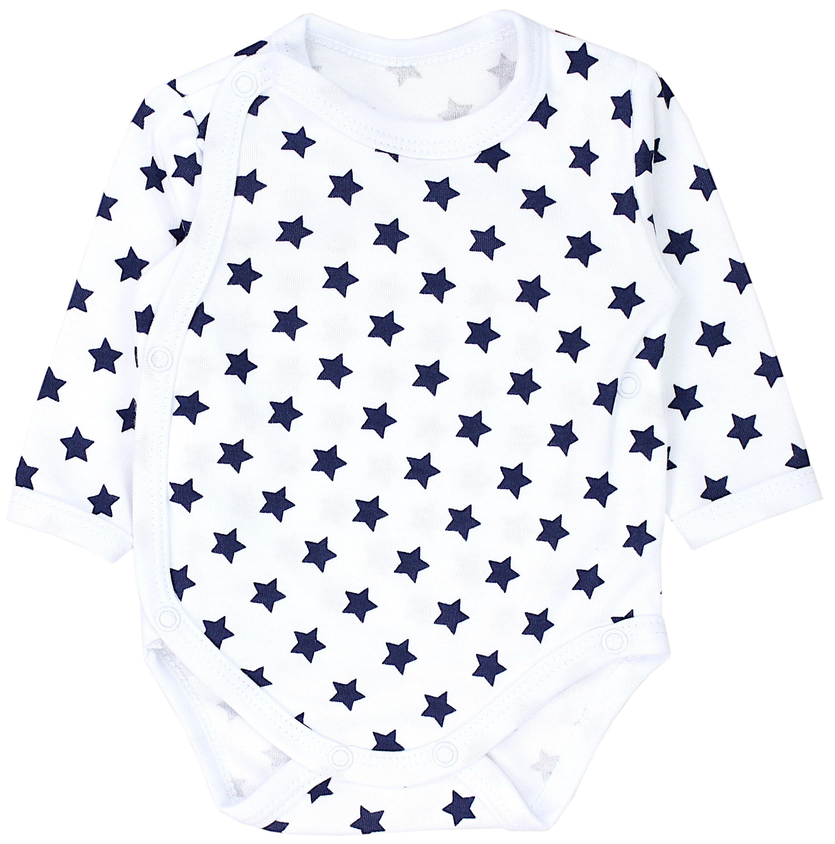 TupTam Wickelbody TupTam Baby Unisex Bärchen 5er Pack / Sterne Langarm Uni Wickelbody Dunkelblau Grau Print Mintgrün