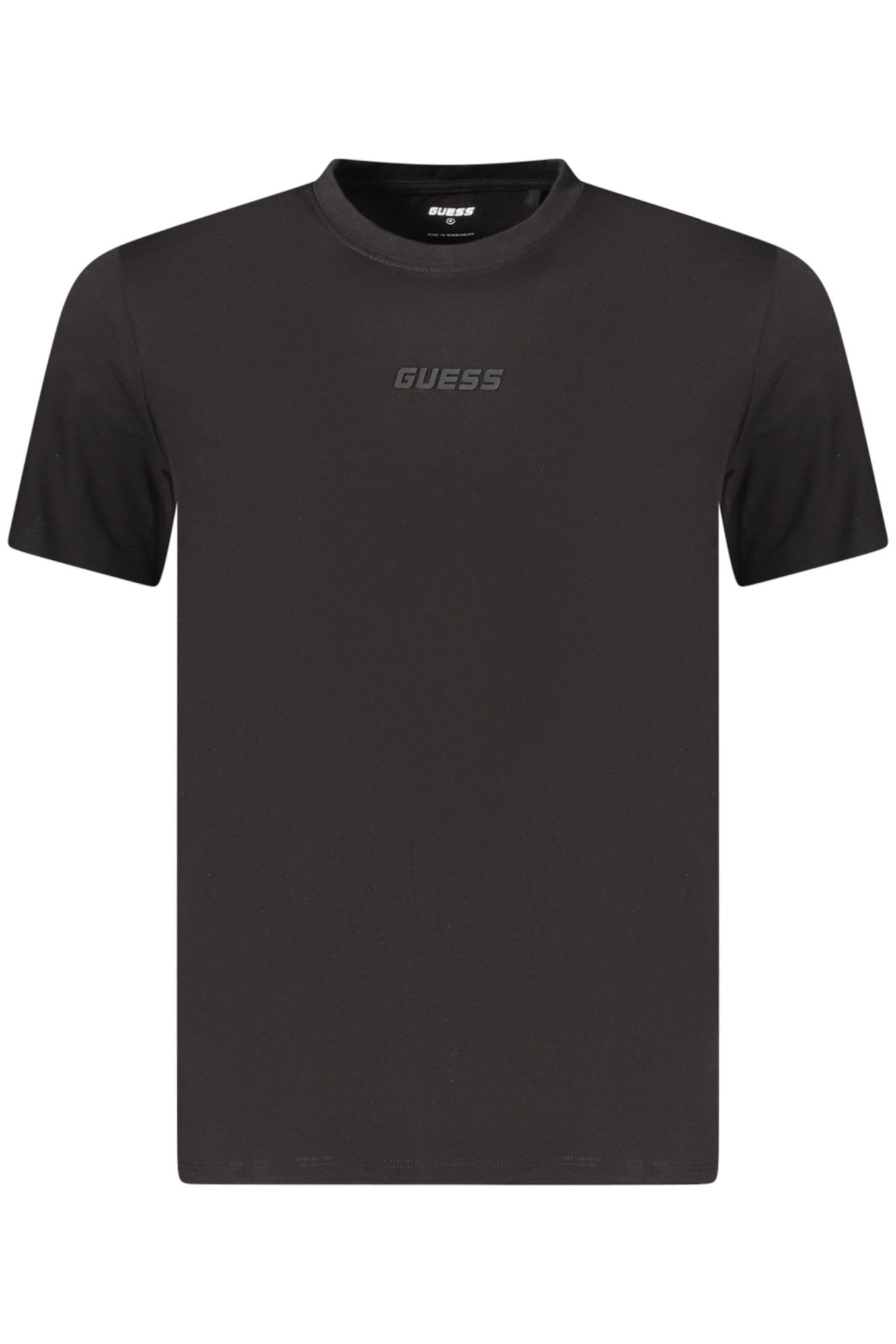 GUESS JEANS T-Shirt Herren Schwarzes Rundhals T-Shirt aus Bio-Baumwolle