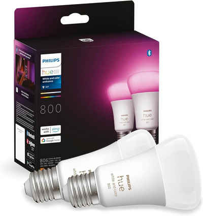 Philips LED-Leuchtmittel Hue E27 White & Color, 2 St.