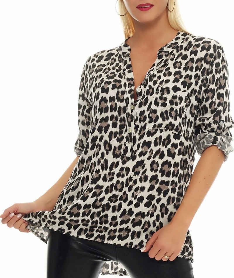 malito more than fashion Schlupfbluse 6702 Animal Print mit 3/4 Armen Einheitsgröße