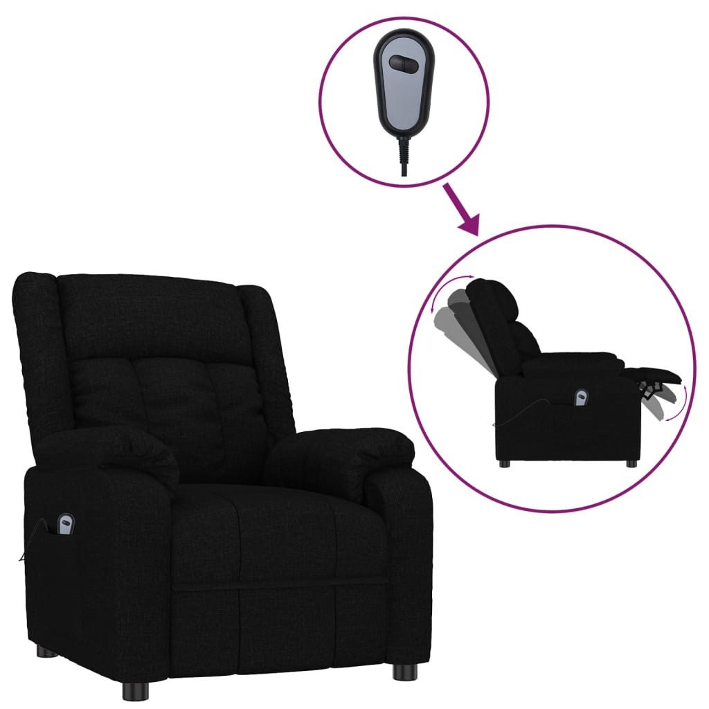 vidaXL Sessel Relaxsessel Elektrisch Schwarz Stoff günstig online kaufen