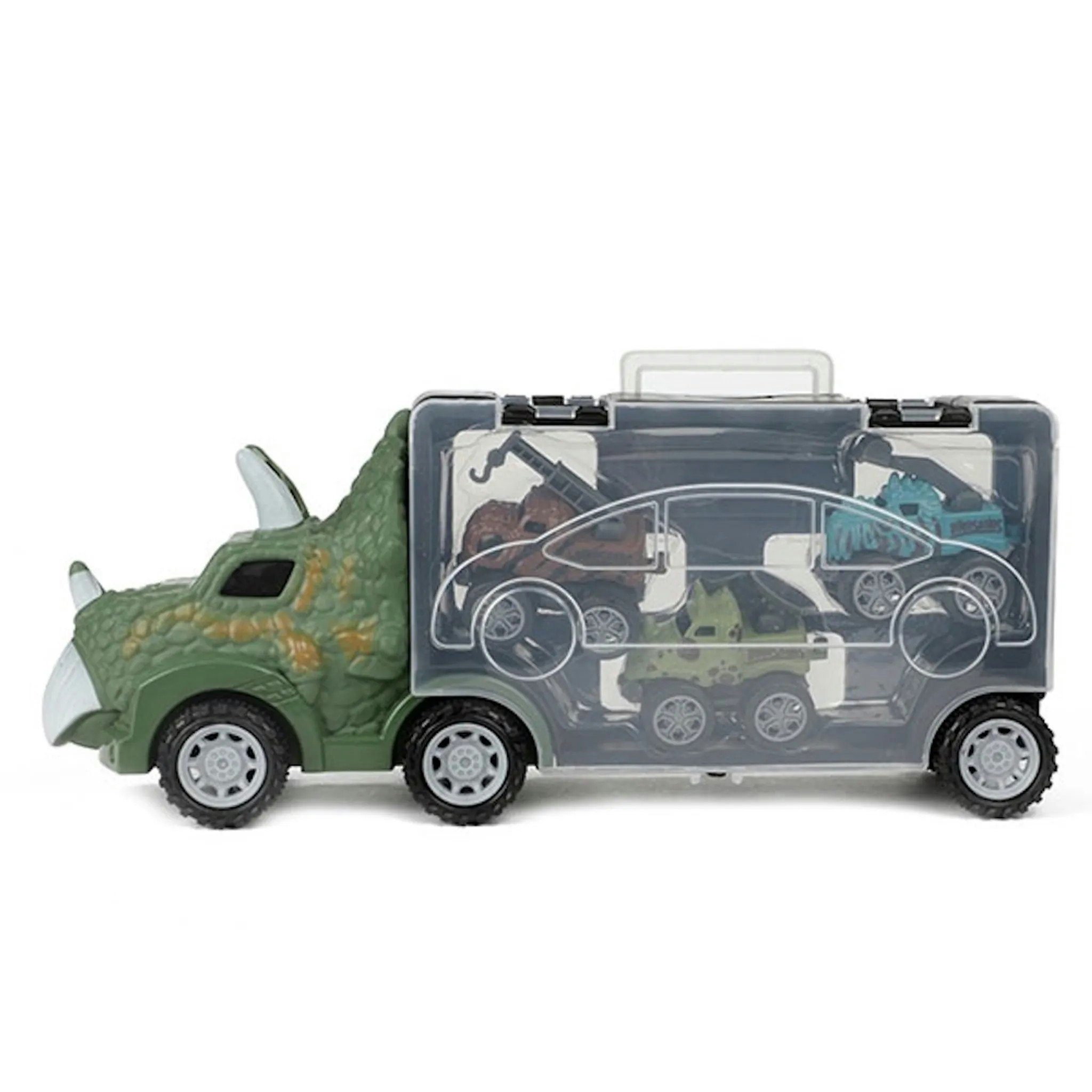 Toi-Toys Spielzeug-Auto WORLD OF DINOSAURS - Dinotruck mit 3 Rückzugsautos