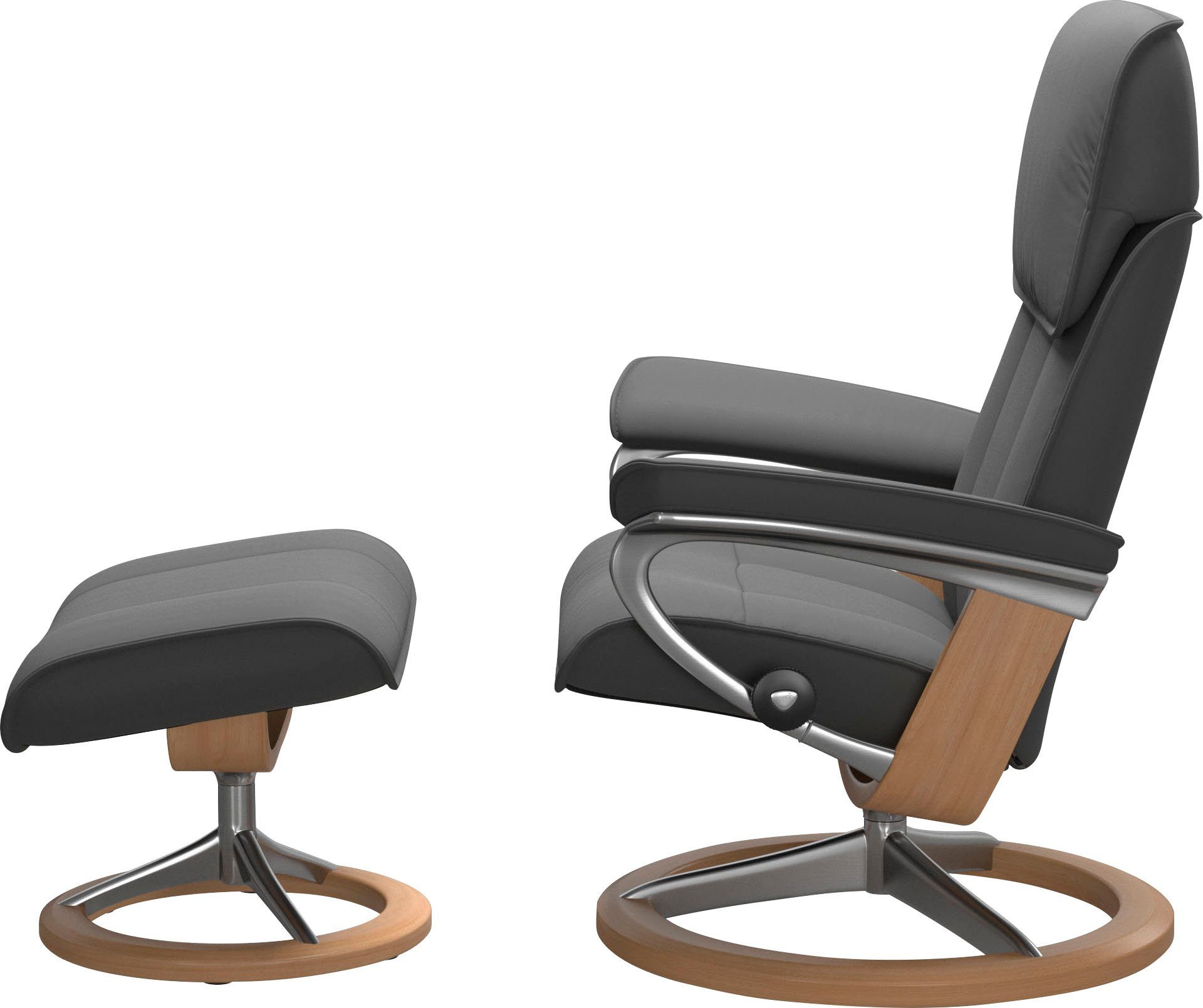 Stressless® Relaxsessel Admiral (Set, Relaxsessel inkl. Hocker), mit Signature Base, Größe M & L, Gestell Eiche