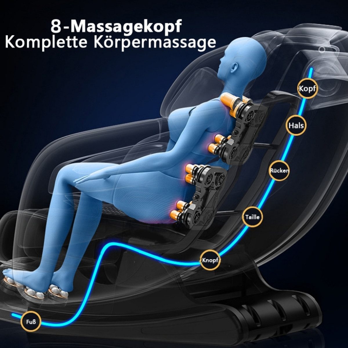 Salottini Massagesessel Toller Relaxsessel Massagesessel Sessel Biel Wärmefunktion grau, mit Relaxfunktion