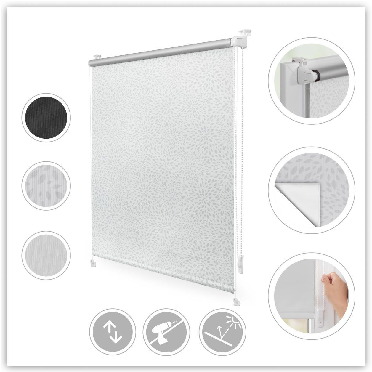 Seitenzugrollo Verdunkelungsrollo Thermo-Rollo Klemmfix ohne Bohren, LICHTB günstig online kaufen